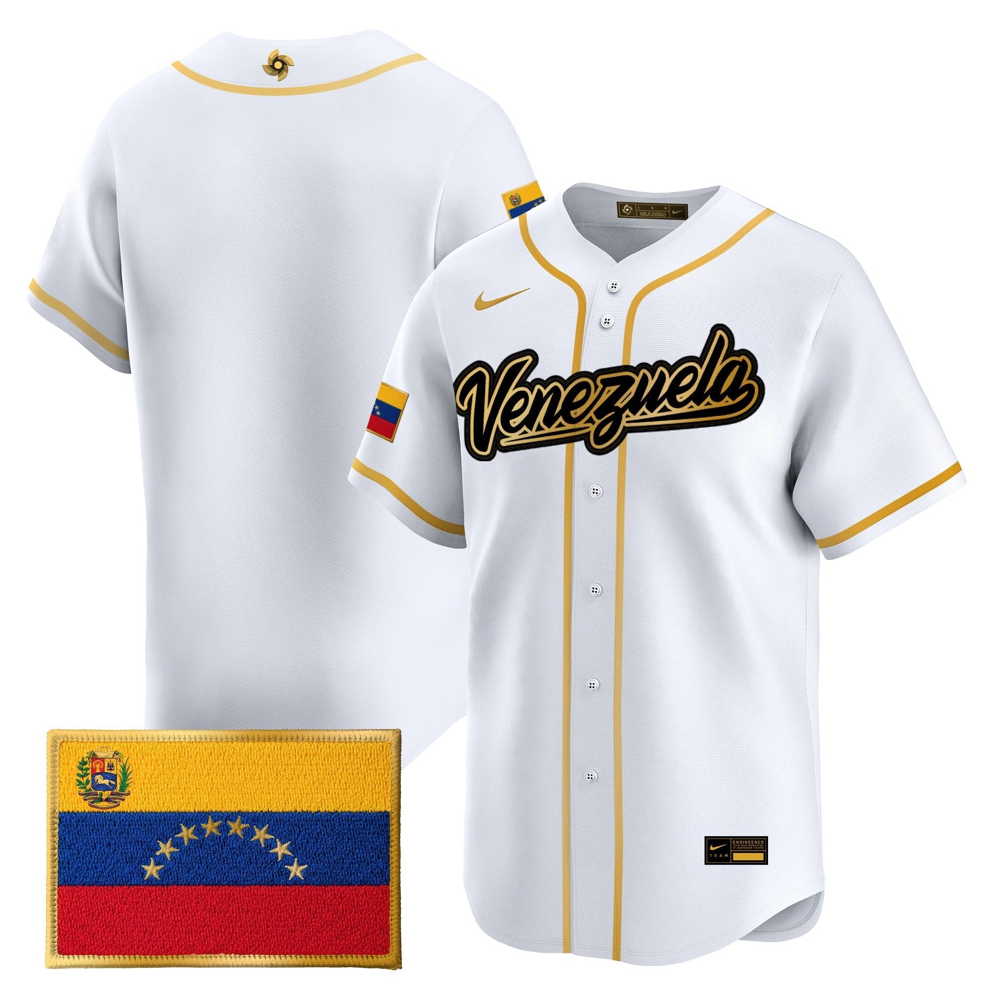 Team Venezuela World Baseball Classic Gold Vapor Premier Jersey - Stitched
