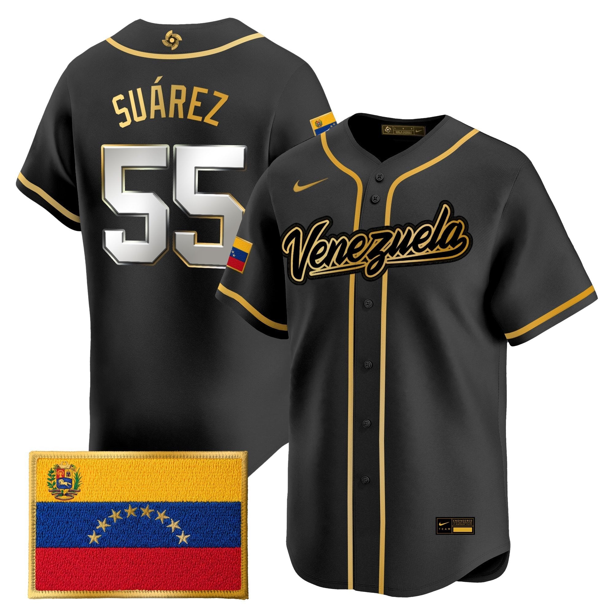 Team Venezuela World Baseball Classic Gold Vapor Premier Jersey - Stitched