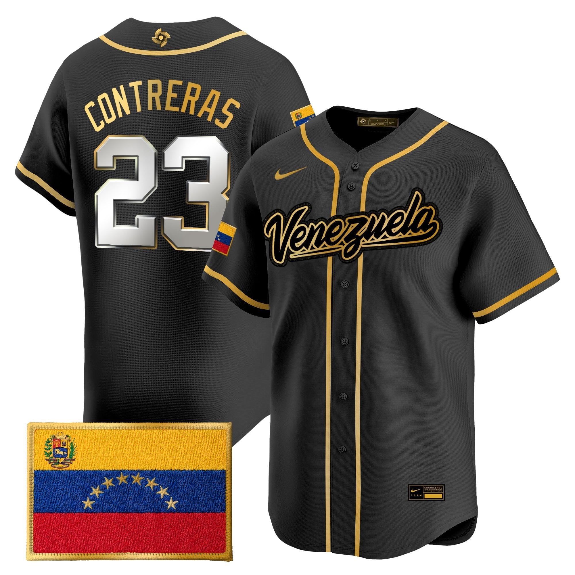 Team Venezuela World Baseball Classic Gold Vapor Premier Jersey - Stitched