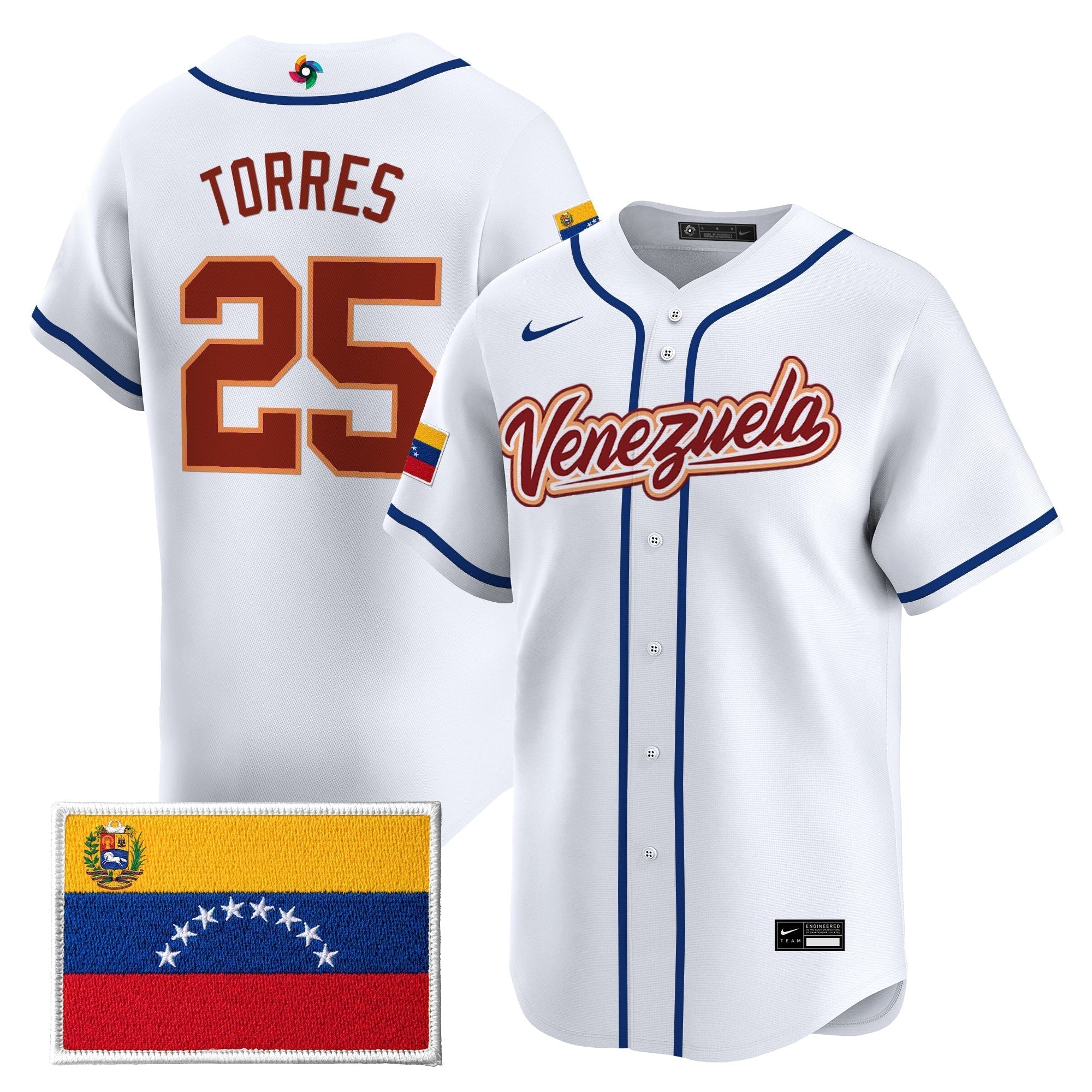 Team Venezuela World Baseball Classic Gold Vapor Premier Jersey - Stitched