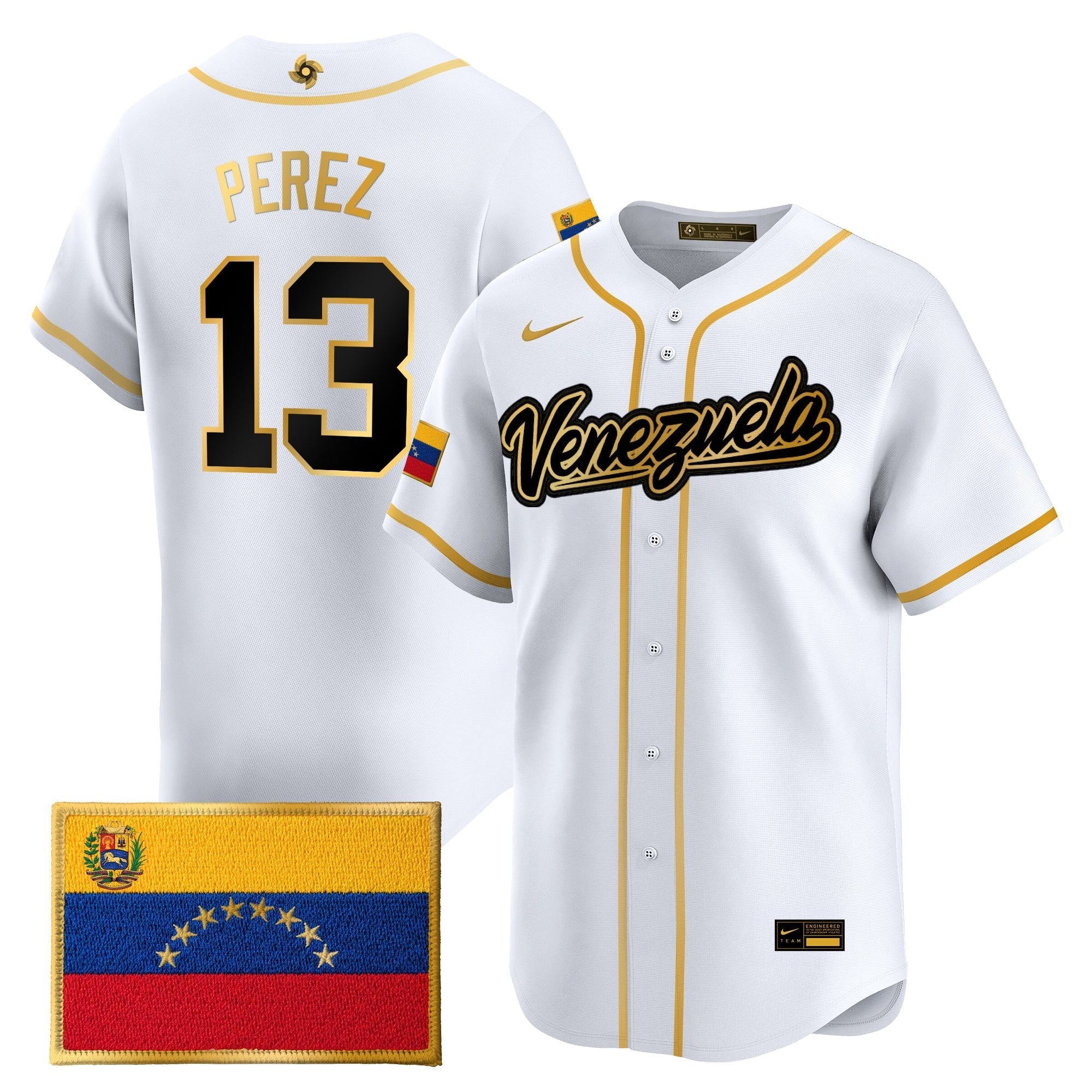 Team Venezuela World Baseball Classic Gold Vapor Premier Jersey - Stitched