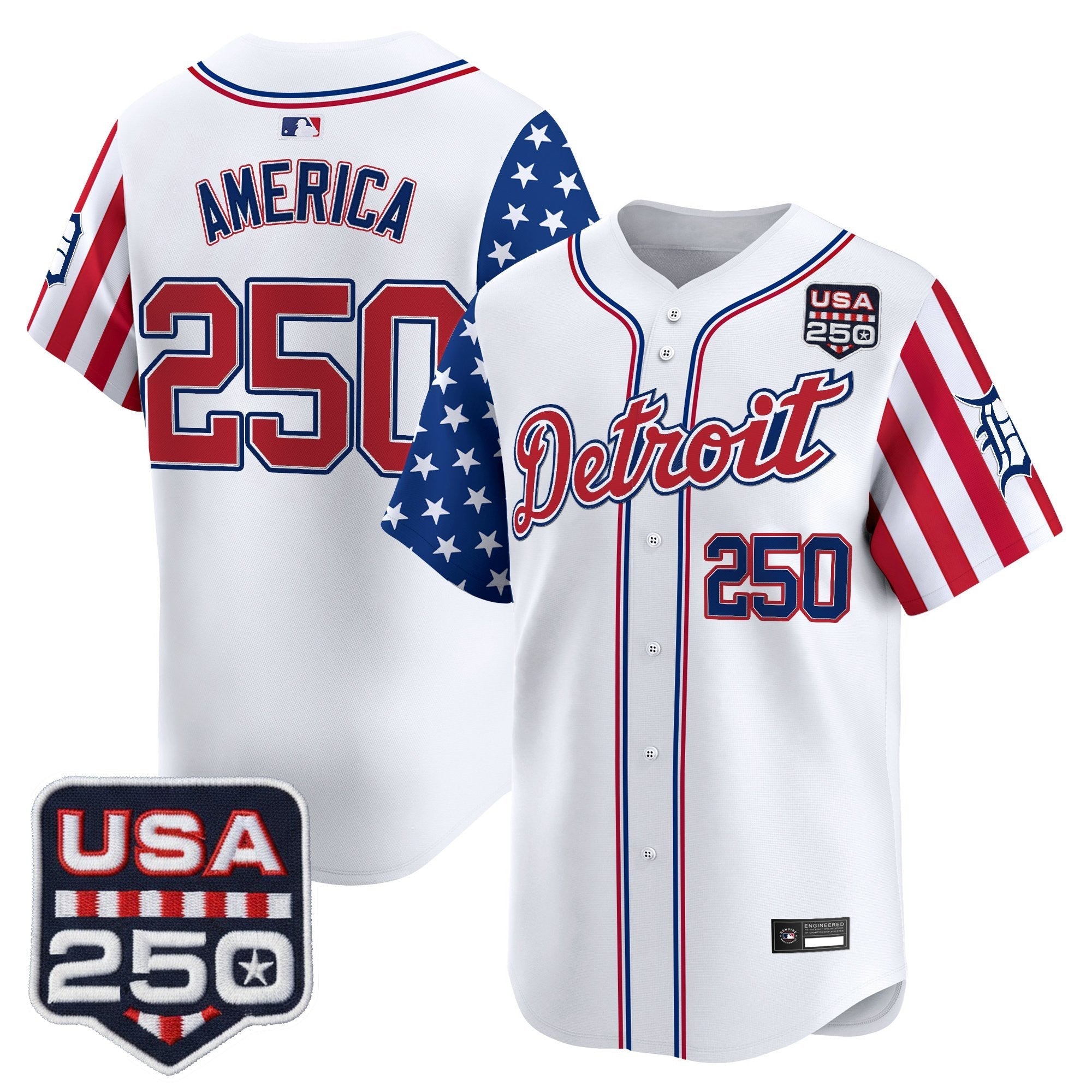 DET "America250 Edition" Vapor Premier Limited Jersey - Stitched