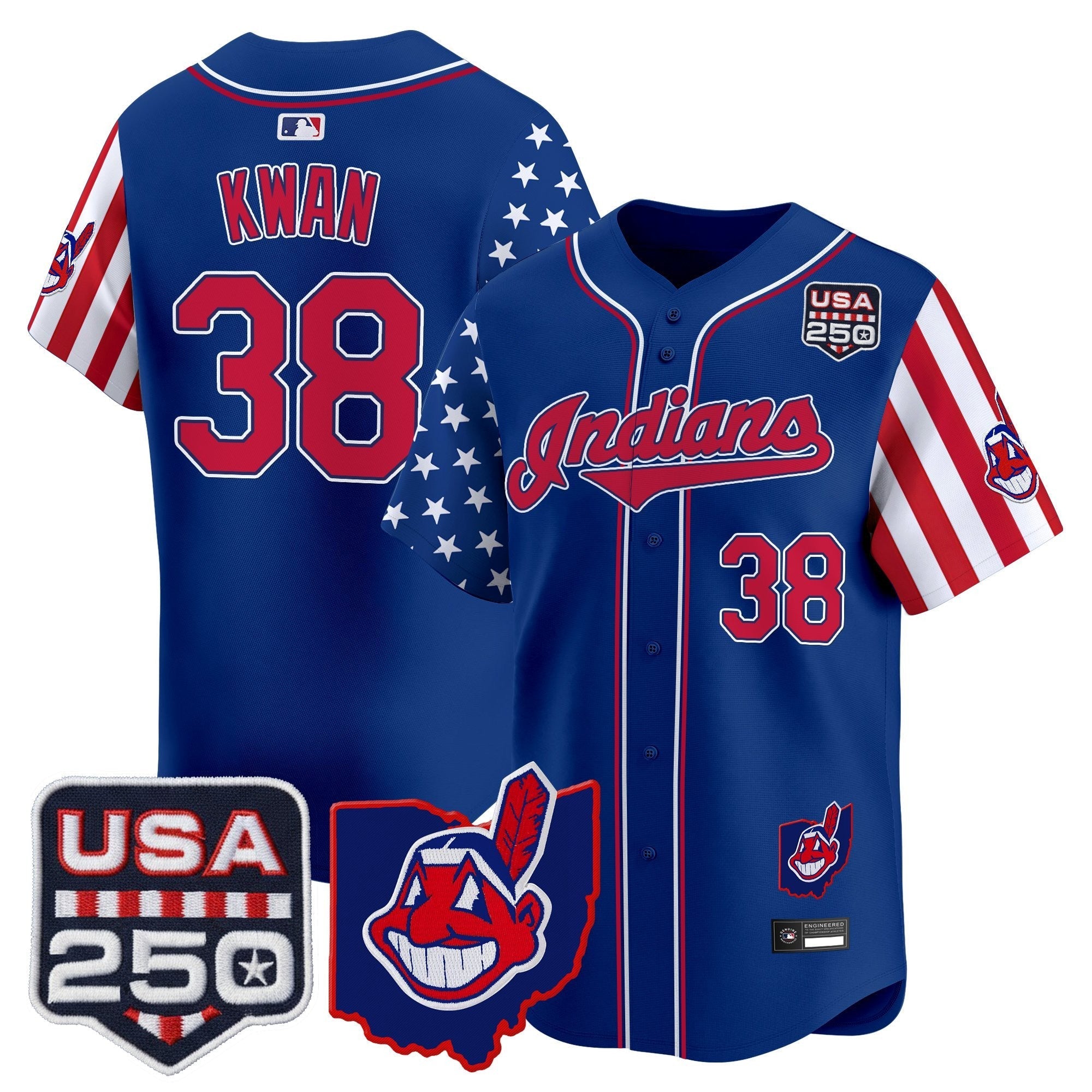 Cleveland Indians "America250 Edition" Vapor Premier Limited Jersey - Stitched