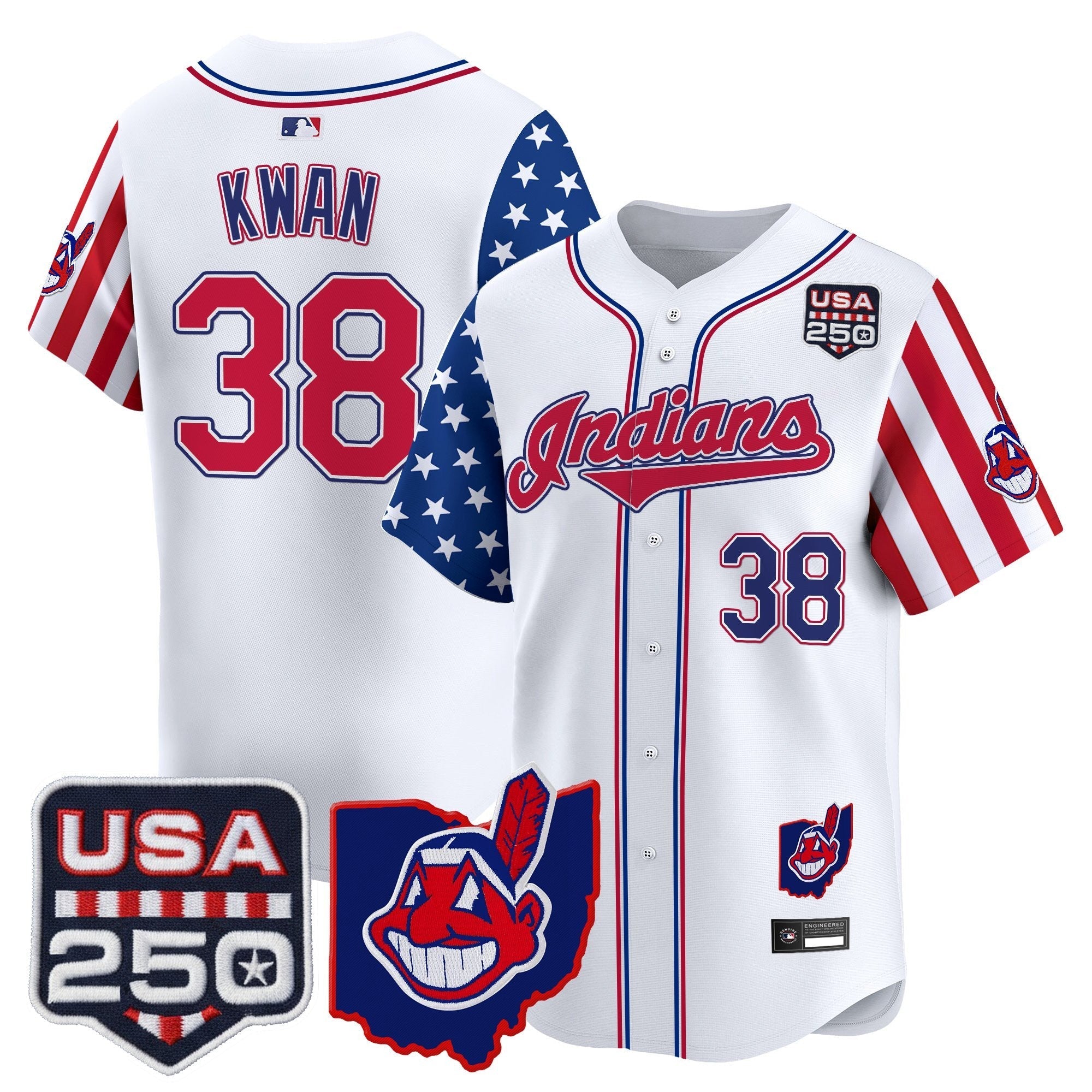 Cleveland Indians "America250 Edition" Vapor Premier Limited Jersey - Stitched