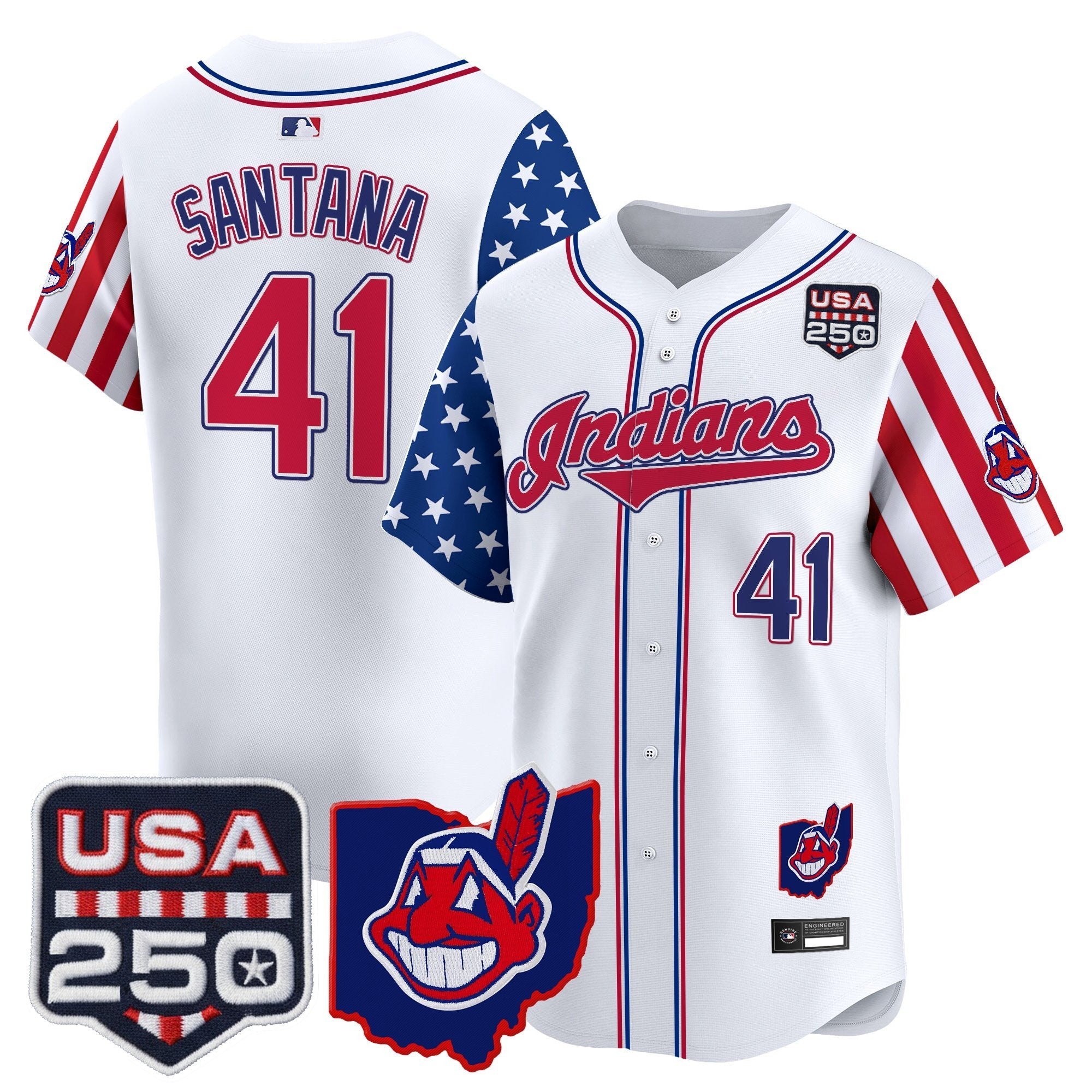 Cleveland Indians "America250 Edition" Vapor Premier Limited Jersey - Stitched