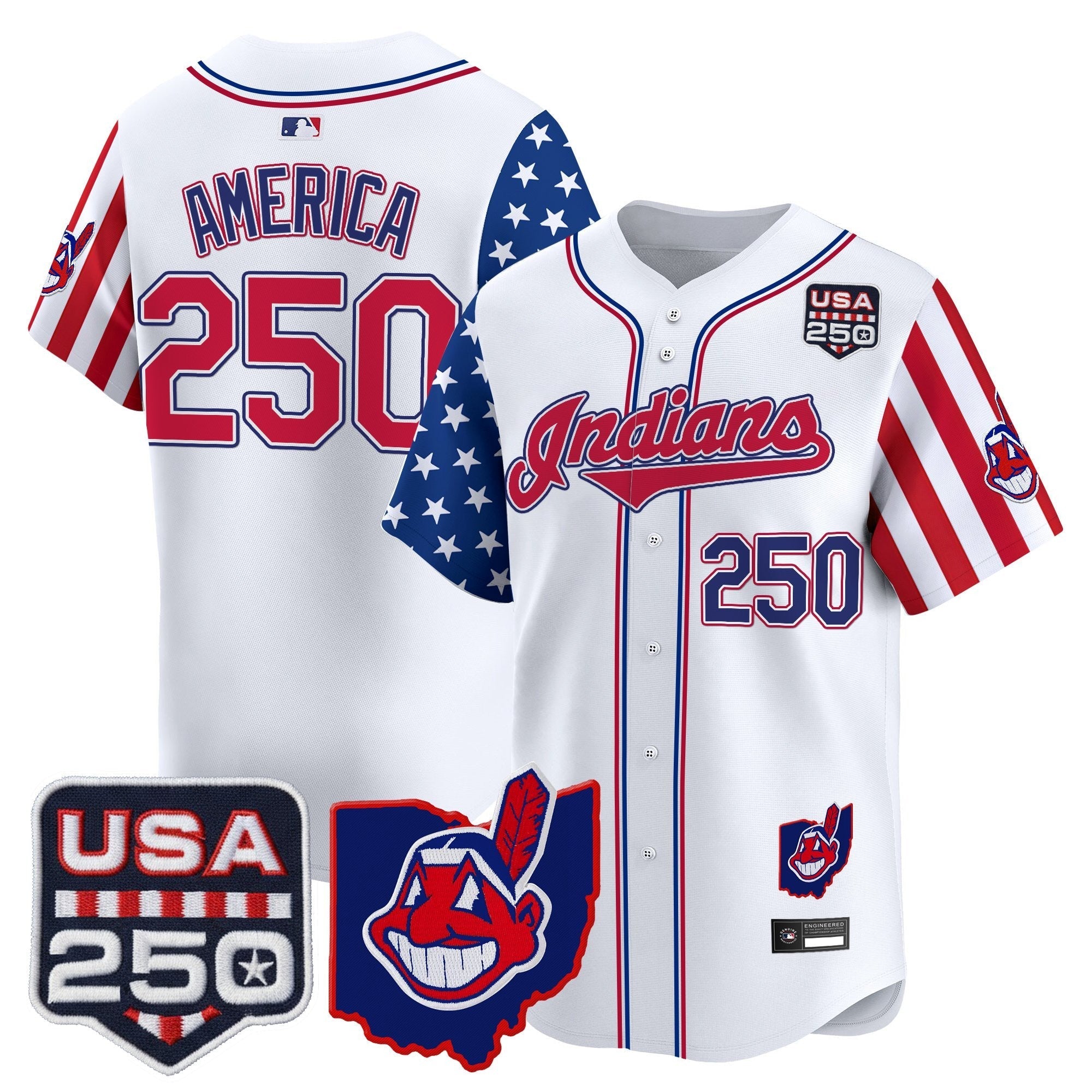Cleveland Indians "America250 Edition" Vapor Premier Limited Jersey - Stitched
