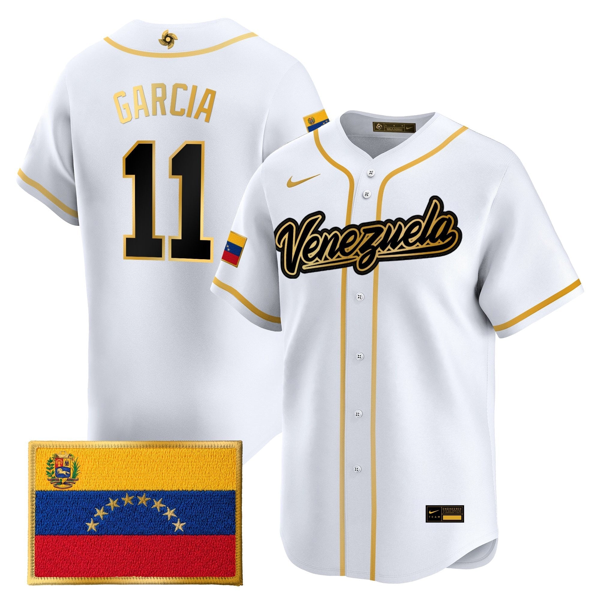 Team Venezuela World Baseball Classic Gold Vapor Premier Jersey - Stitched