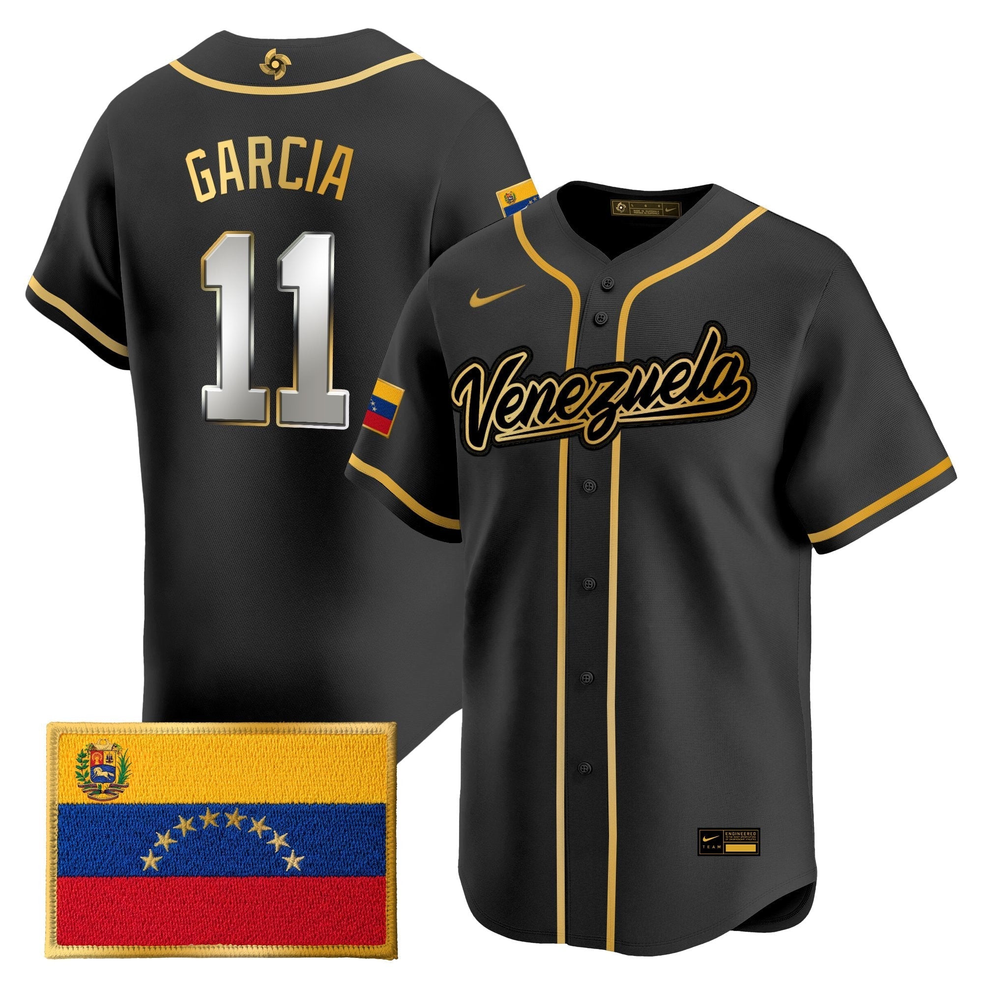 Team Venezuela World Baseball Classic Gold Vapor Premier Jersey - Stitched