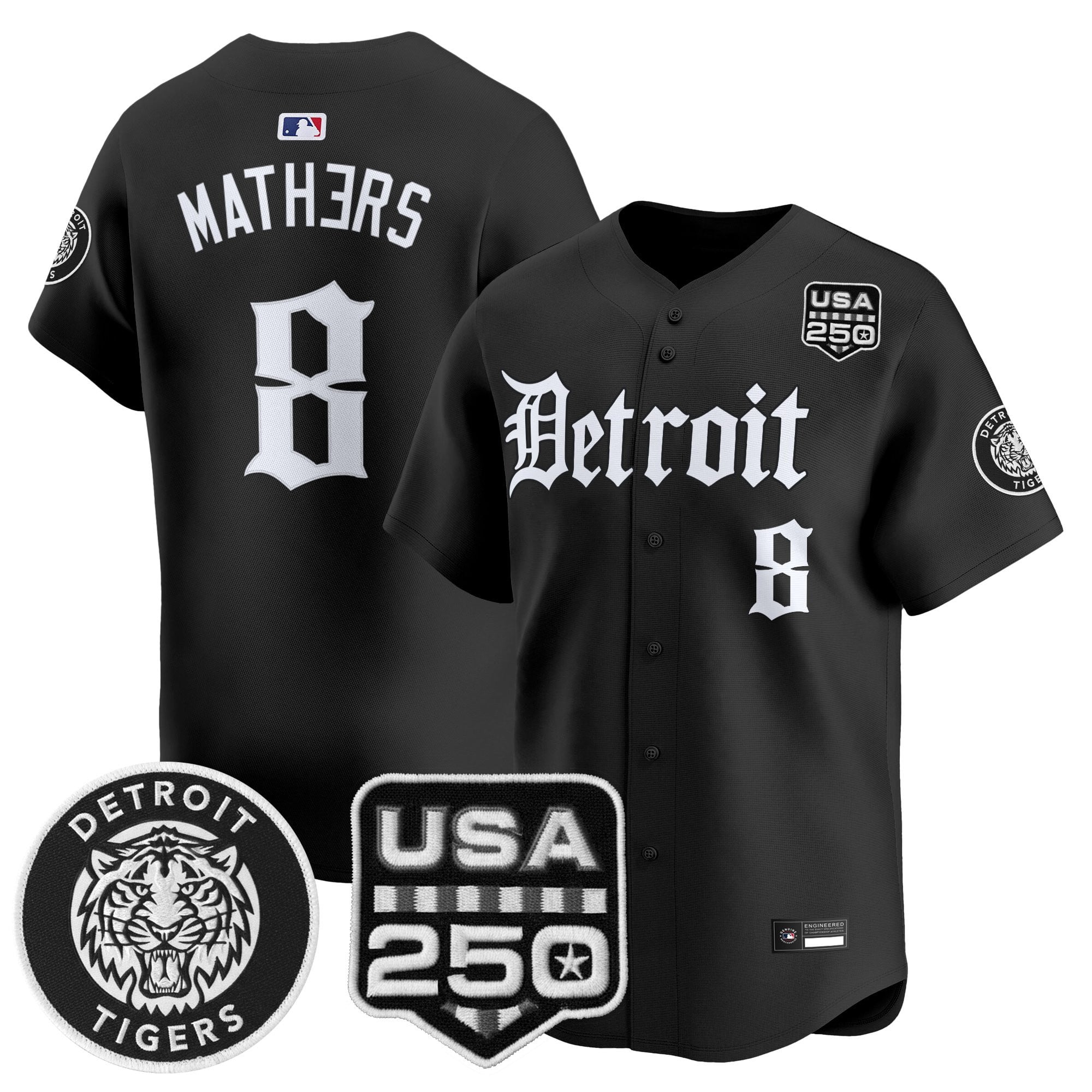 DET ‘Gothic Edition’ Vapor Premier Limited Jersey - Stitched