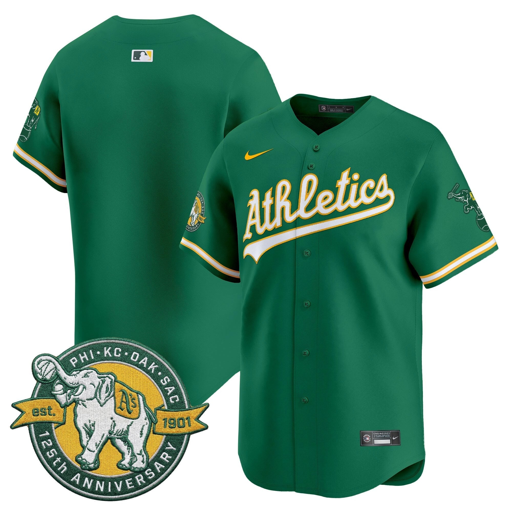 OAK 125th Anniversary Patch Vapor Premier Limited Jersey - Stitched