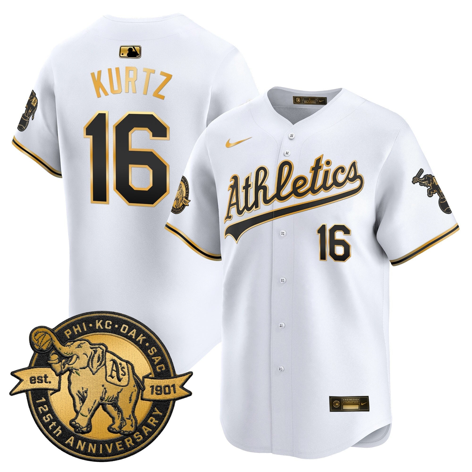 OAK 125th Anniversary Patch Vapor Premier Limited Jersey - Stitched