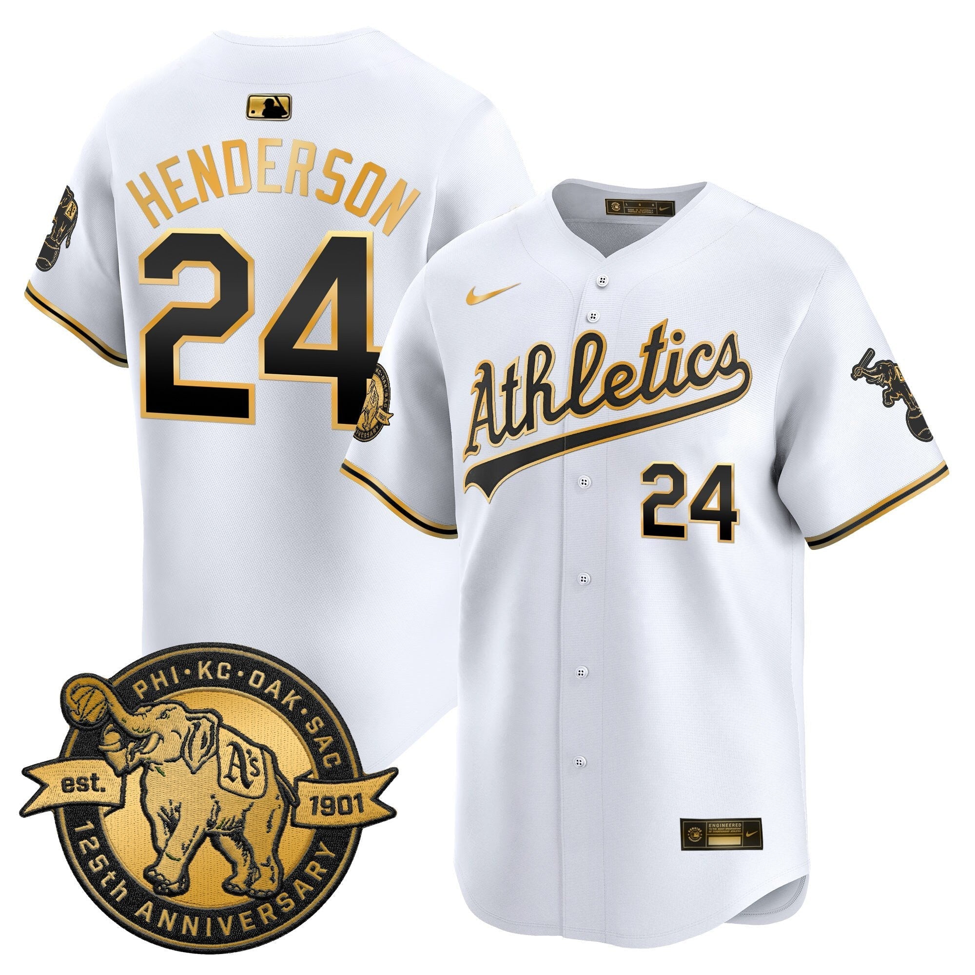 OAK 125th Anniversary Patch Vapor Premier Limited Jersey - Stitched