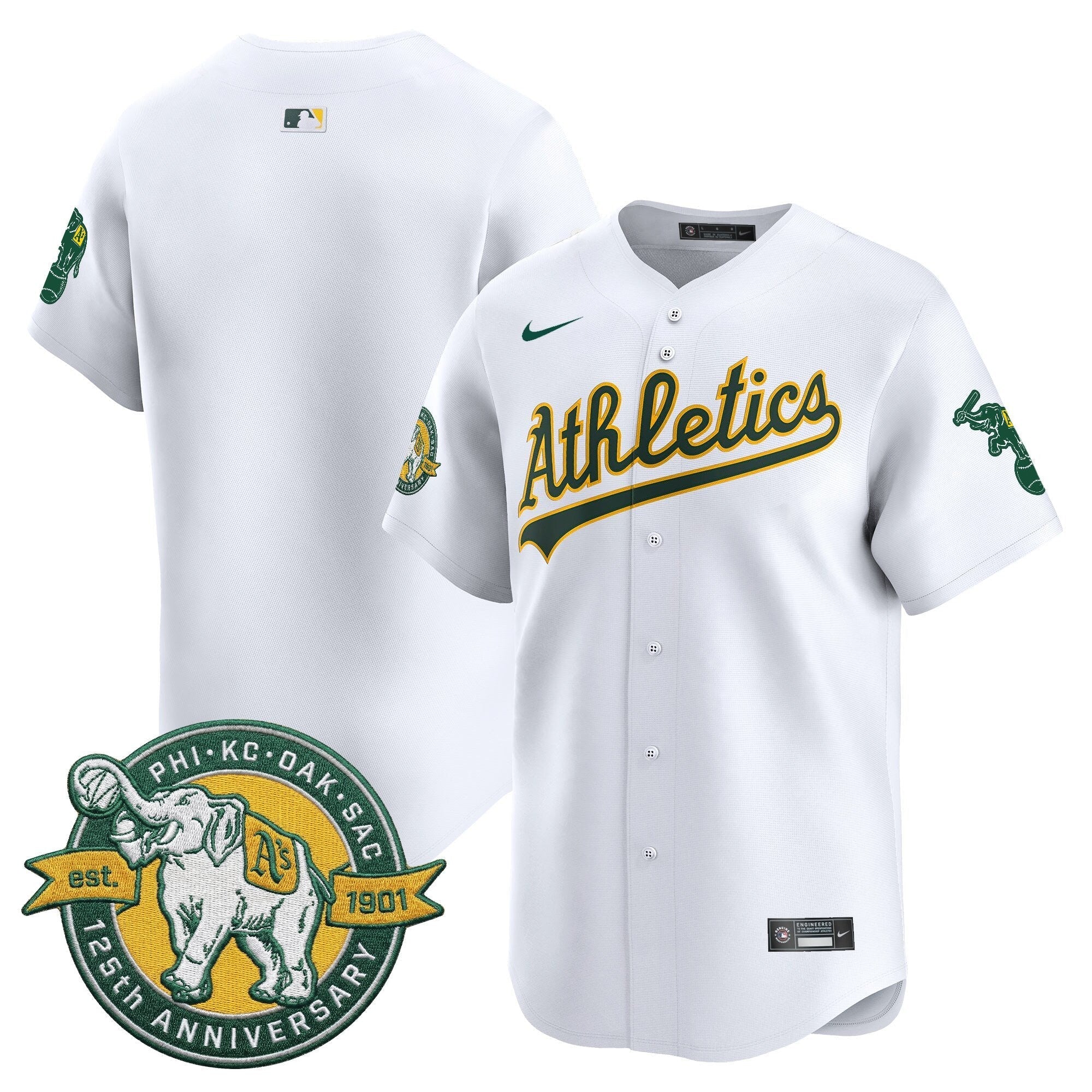 OAK 125th Anniversary Patch Vapor Premier Limited Jersey - Stitched