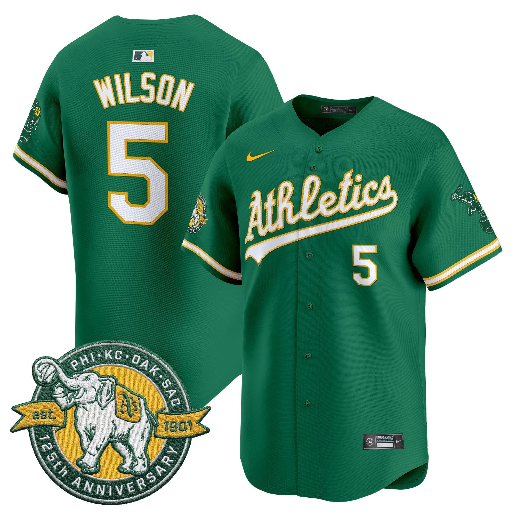 OAK 125th Anniversary Patch Vapor Premier Limited Jersey - Stitched