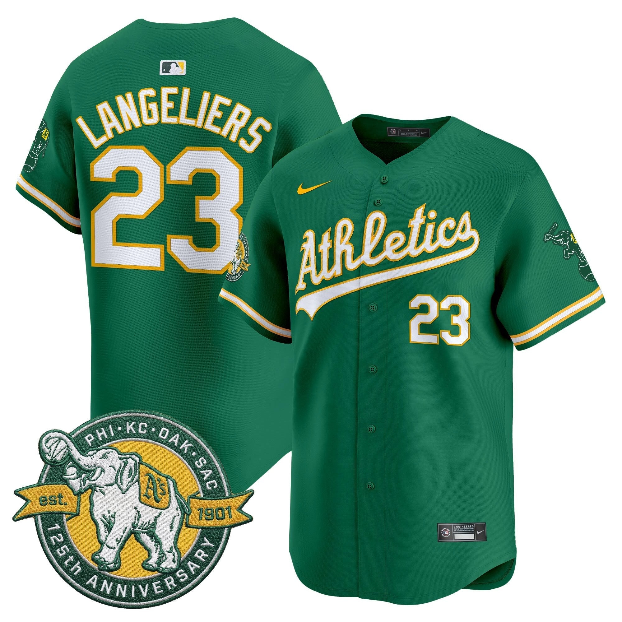 OAK 125th Anniversary Patch Vapor Premier Limited Jersey - Stitched