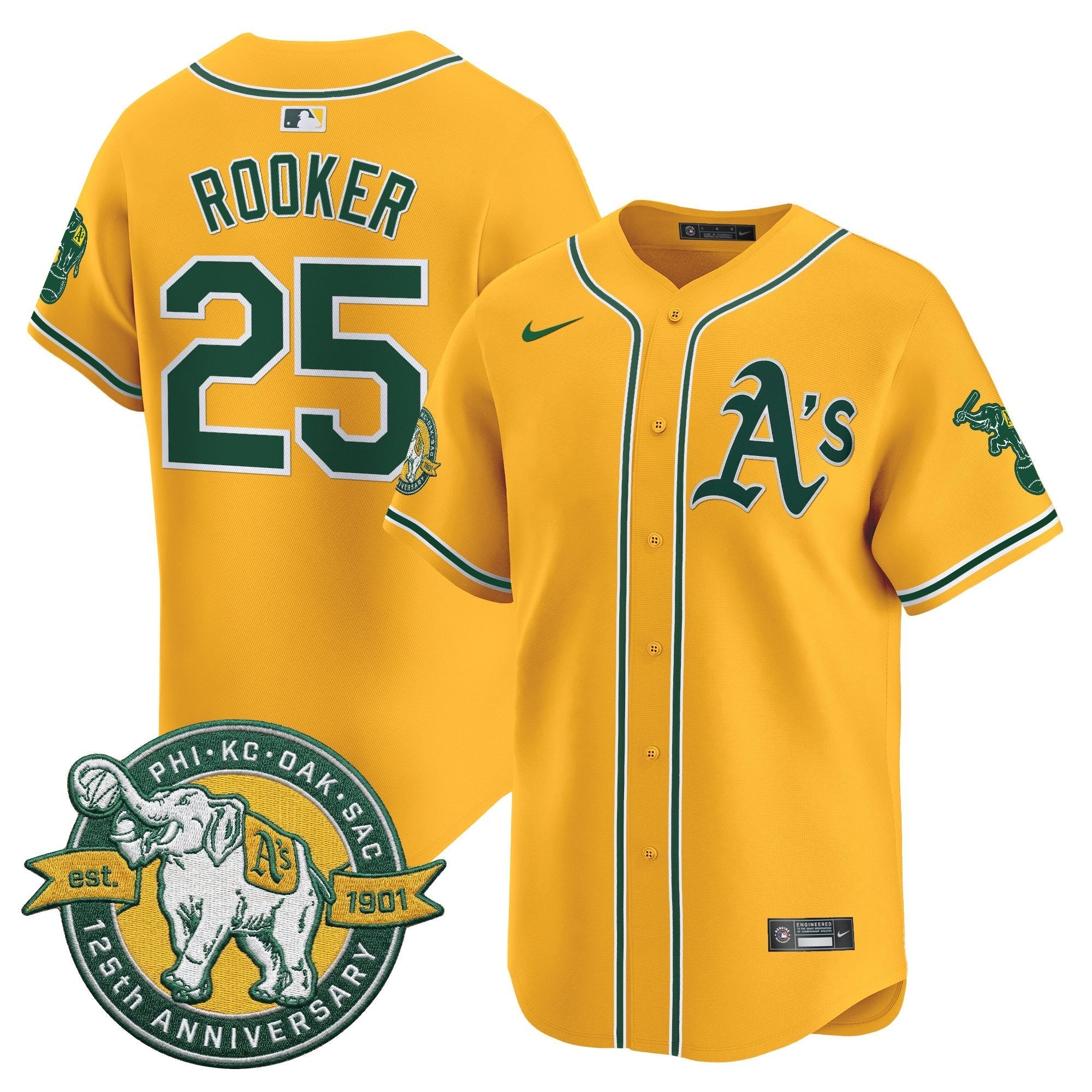 OAK 125th Anniversary Patch Vapor Premier Limited Jersey - Stitched