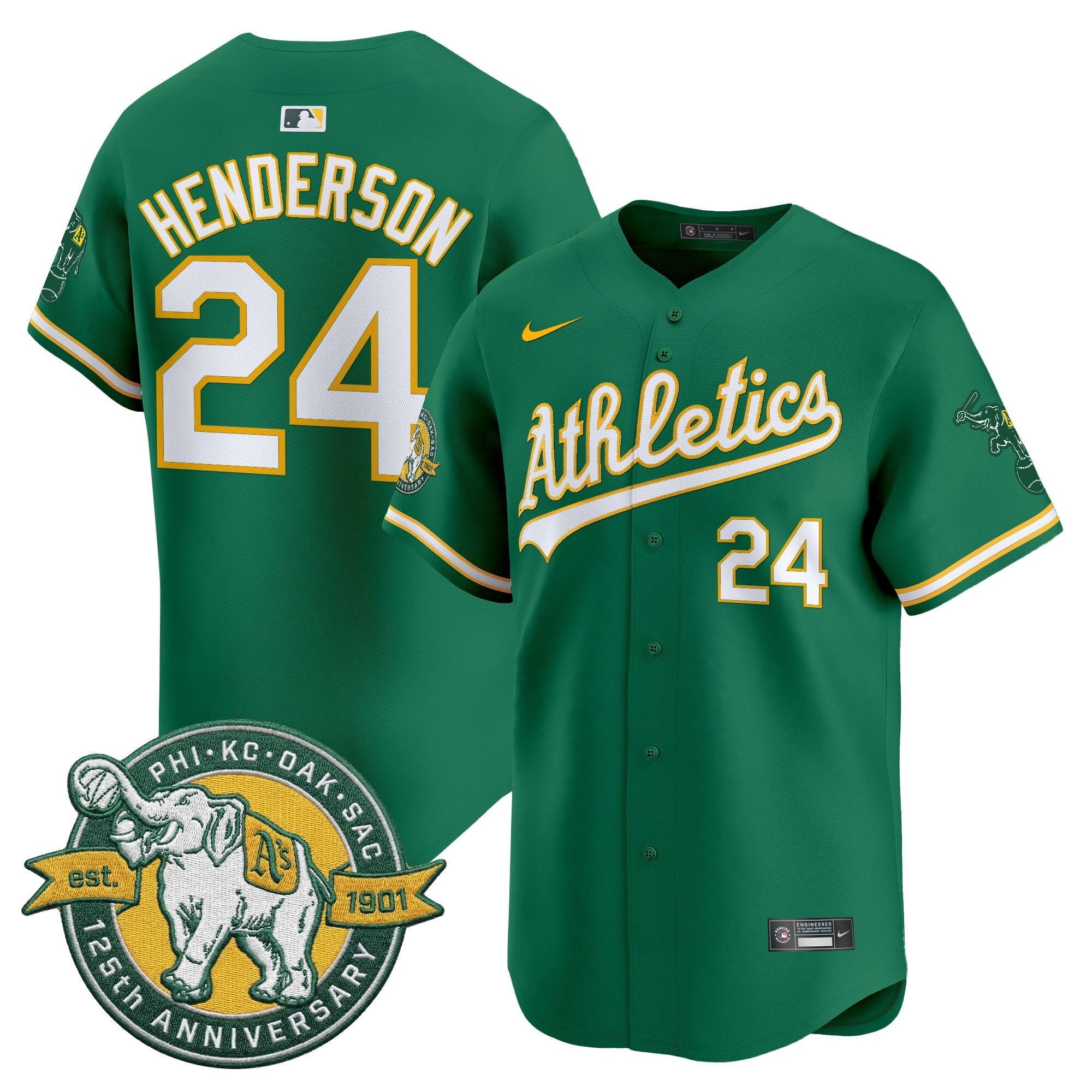 OAK 125th Anniversary Patch Vapor Premier Limited Jersey - Stitched