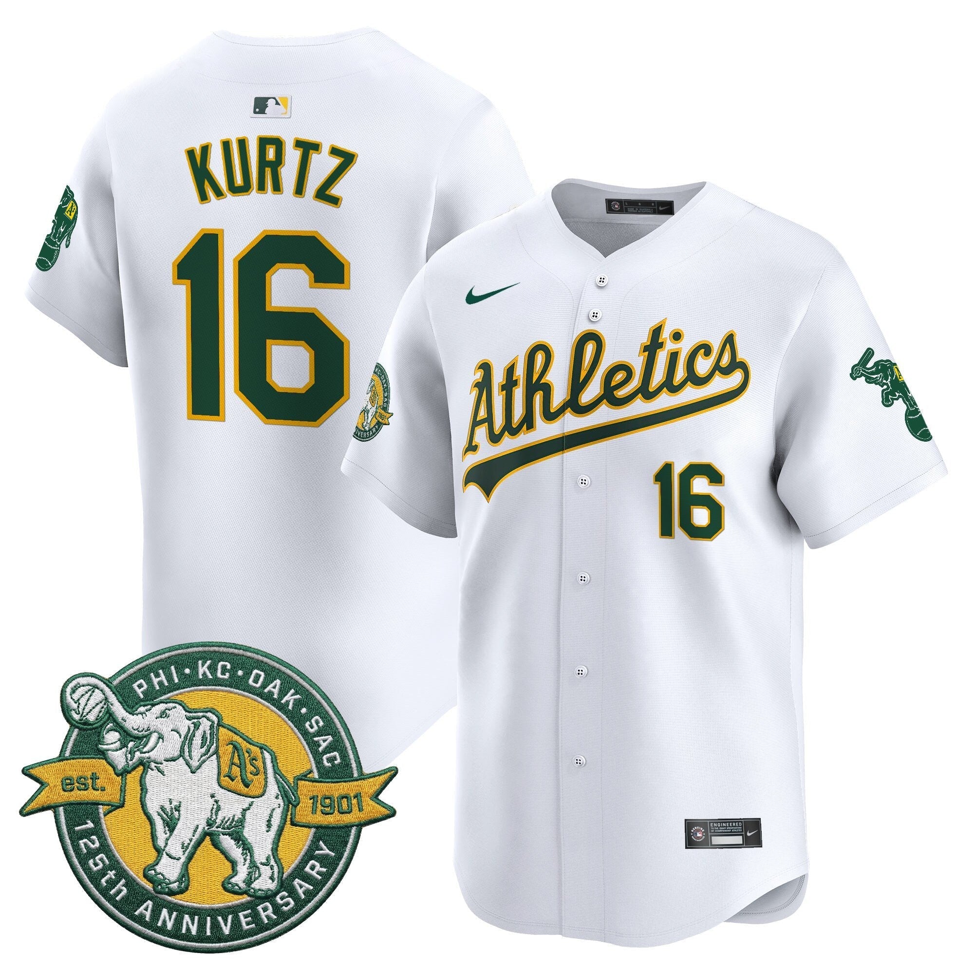OAK 125th Anniversary Patch Vapor Premier Limited Jersey - Stitched