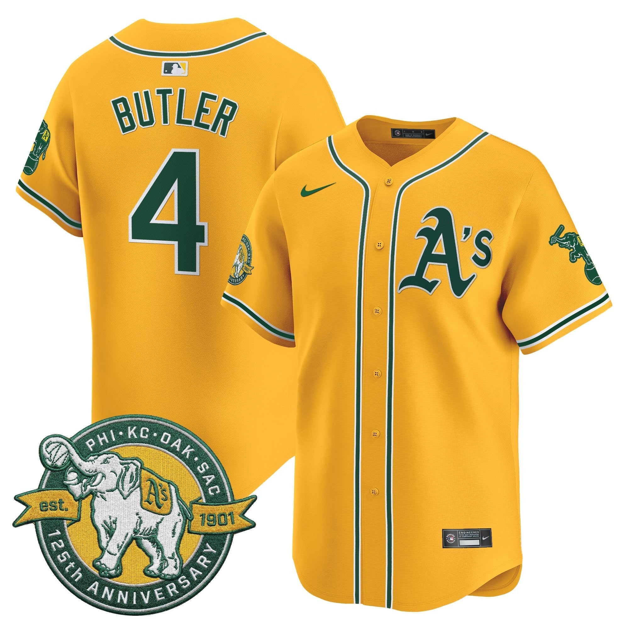 OAK 125th Anniversary Patch Vapor Premier Limited Jersey - Stitched