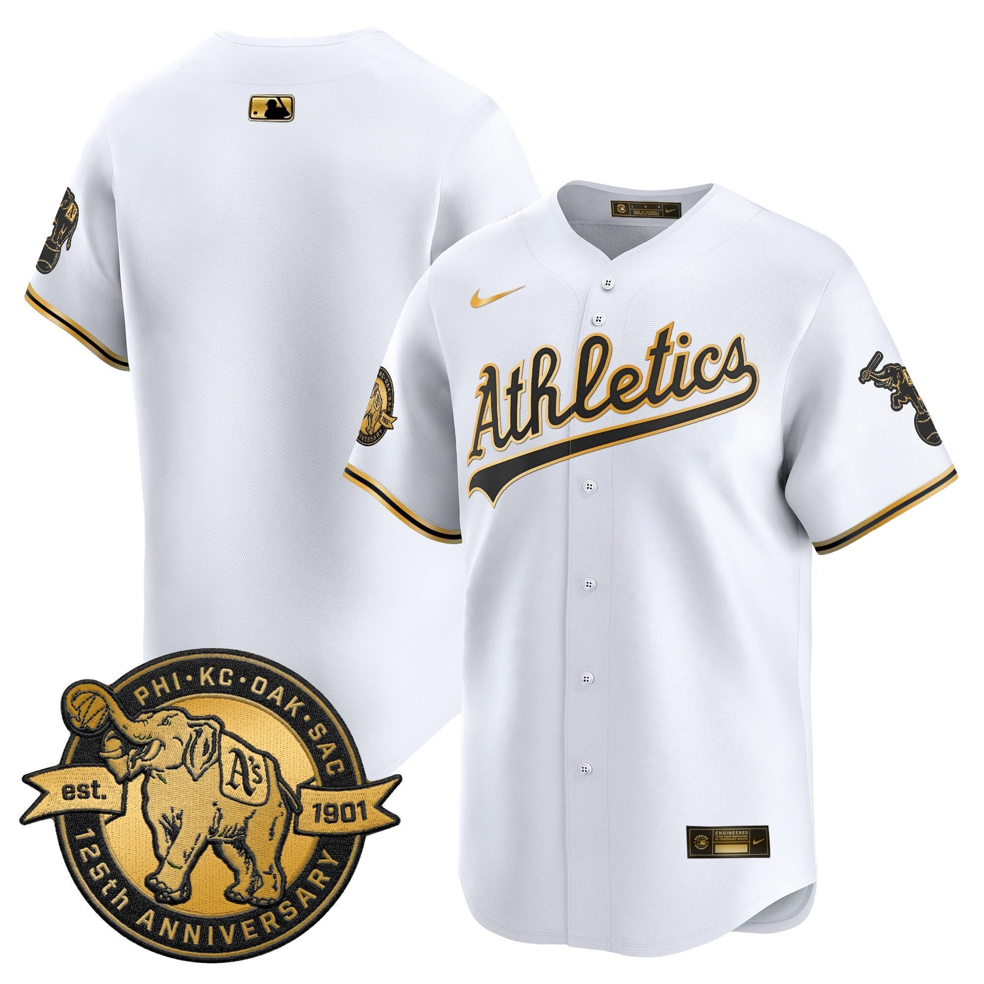 OAK 125th Anniversary Patch Vapor Premier Limited Jersey - Stitched