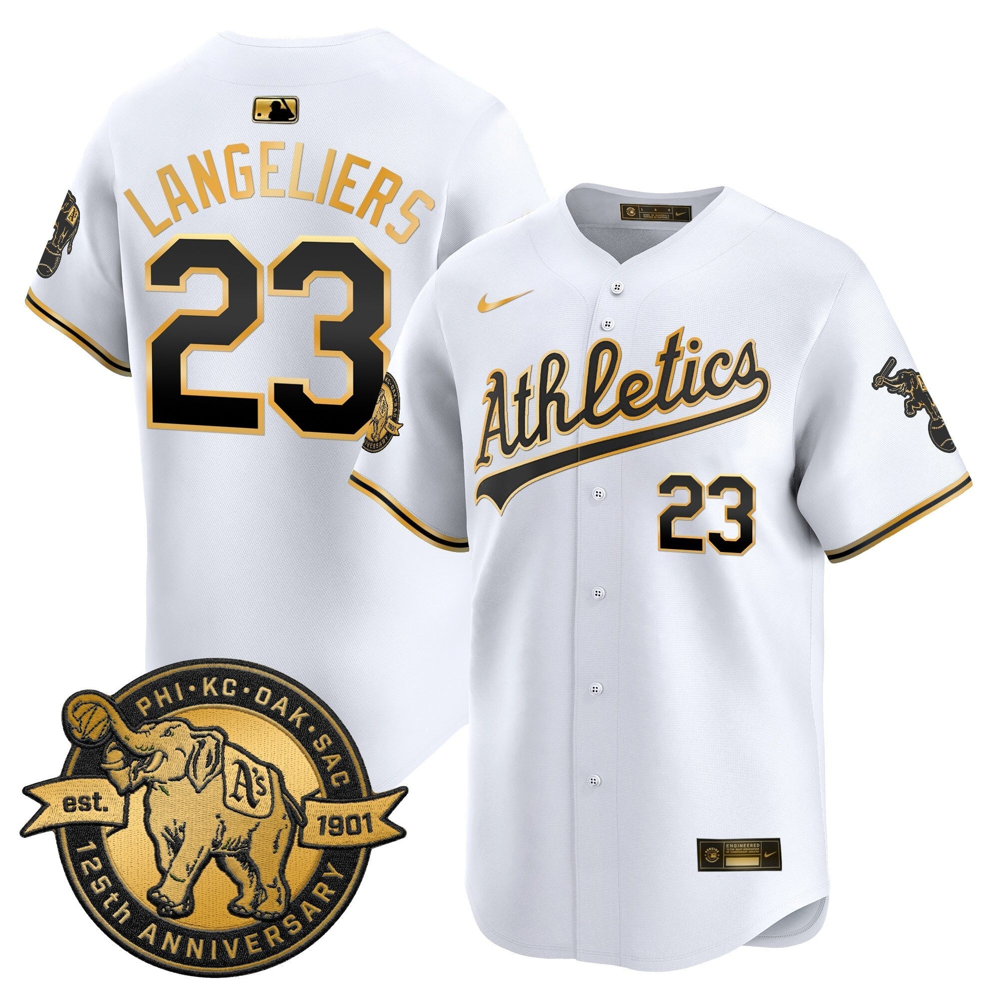 OAK 125th Anniversary Patch Vapor Premier Limited Jersey - Stitched