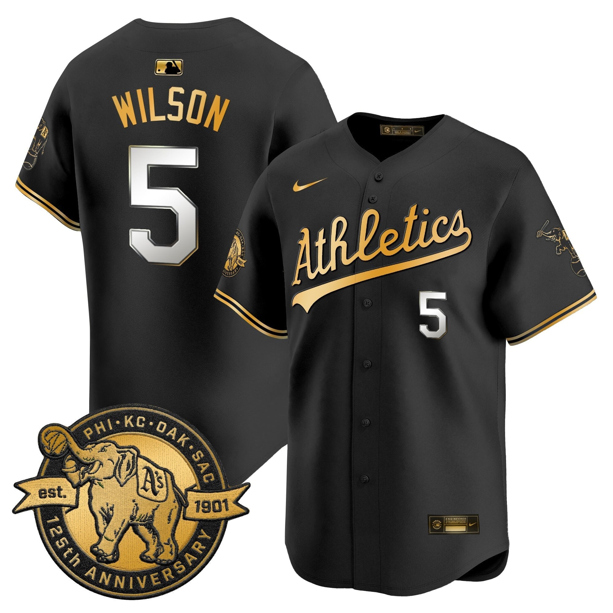 OAK 125th Anniversary Patch Vapor Premier Limited Jersey - Stitched