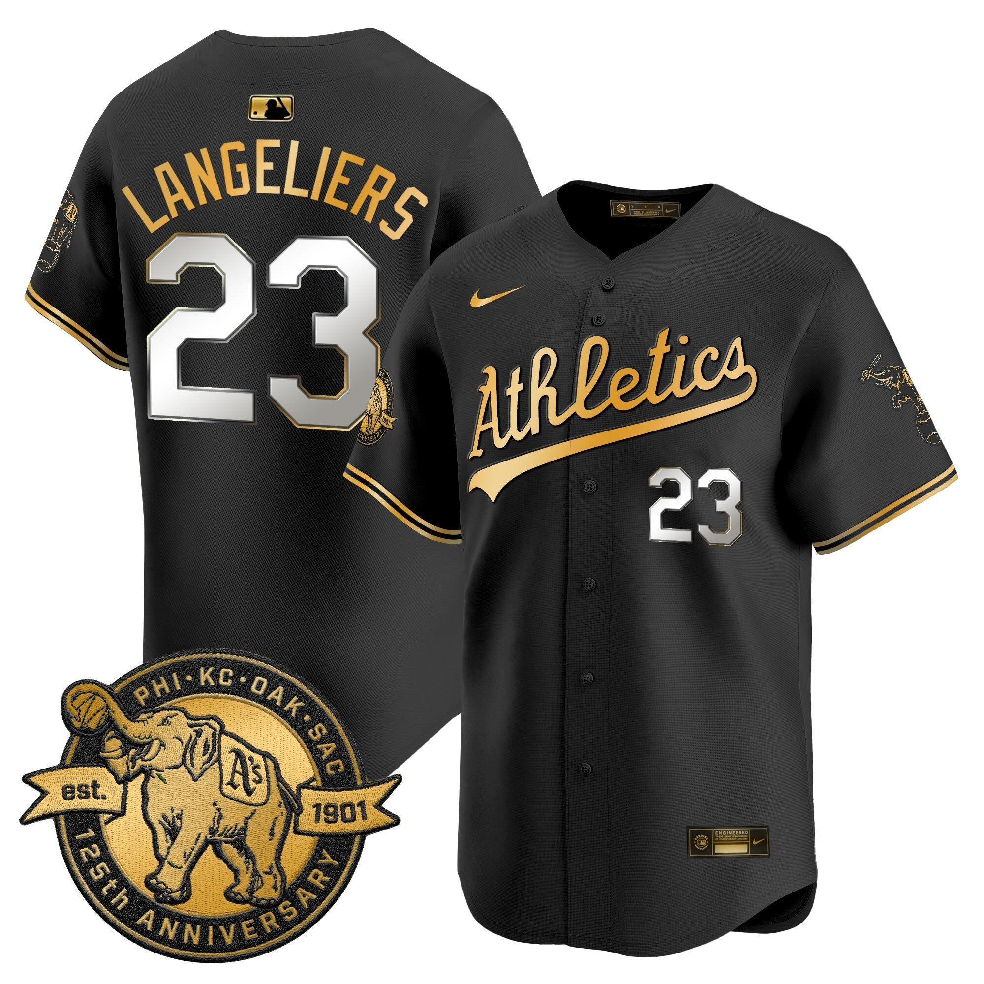OAK 125th Anniversary Patch Vapor Premier Limited Jersey - Stitched