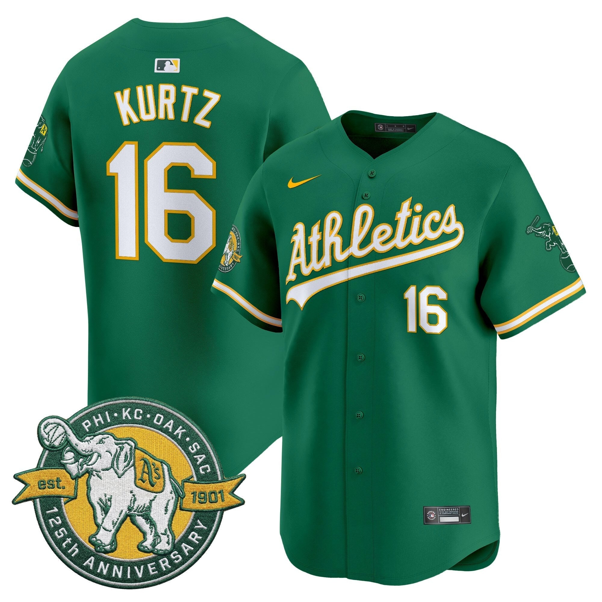 OAK 125th Anniversary Patch Vapor Premier Limited Jersey - Stitched
