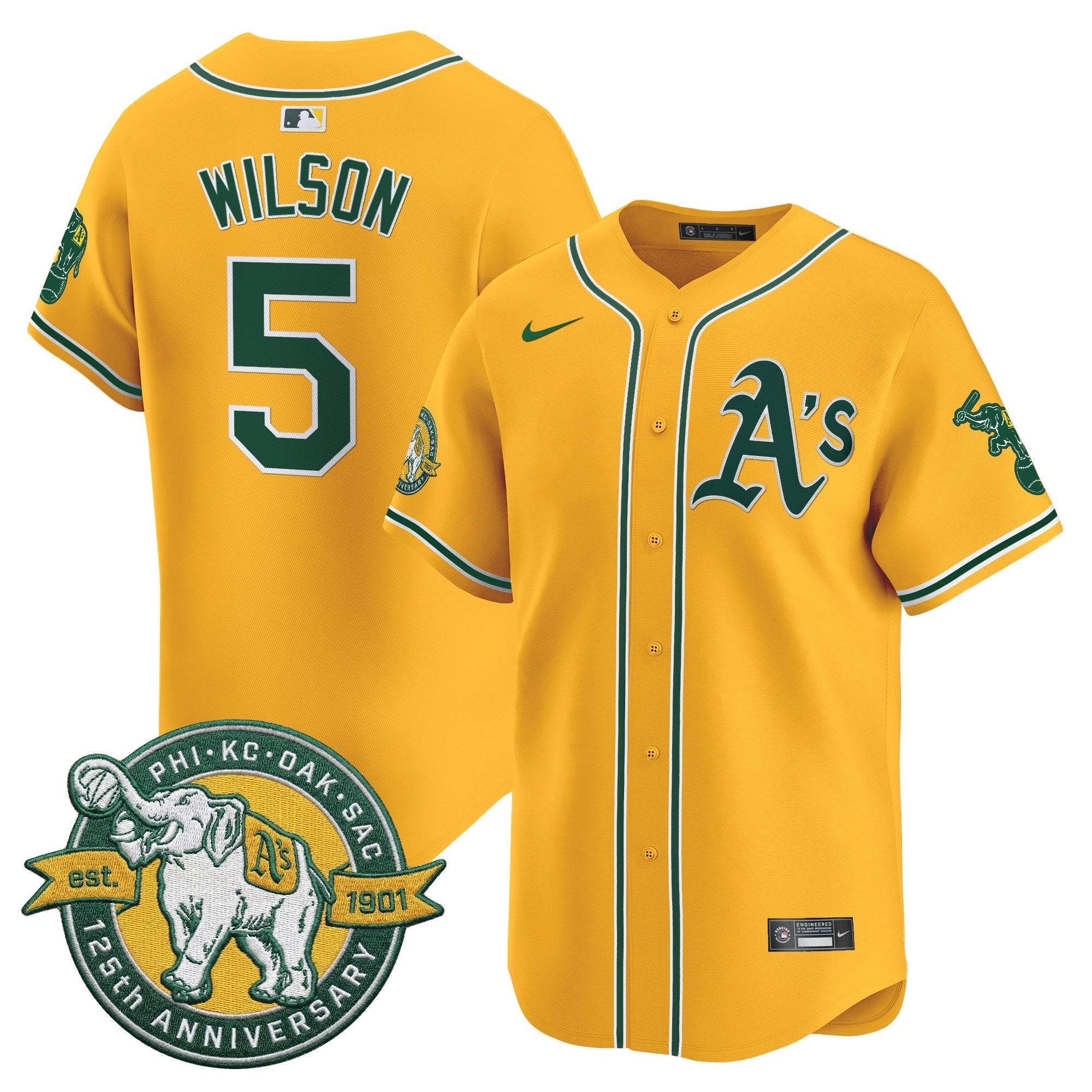 OAK 125th Anniversary Patch Vapor Premier Limited Jersey - Stitched