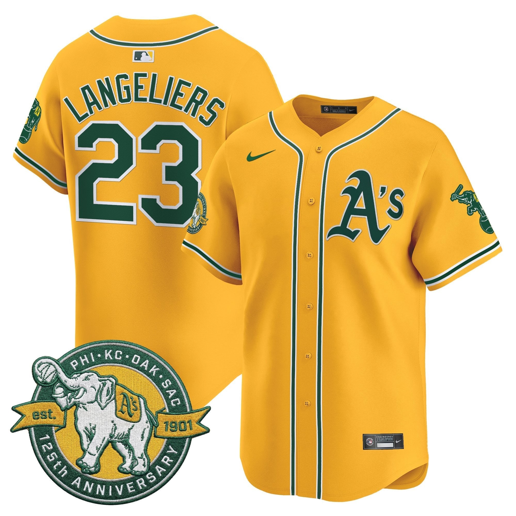 OAK 125th Anniversary Patch Vapor Premier Limited Jersey - Stitched