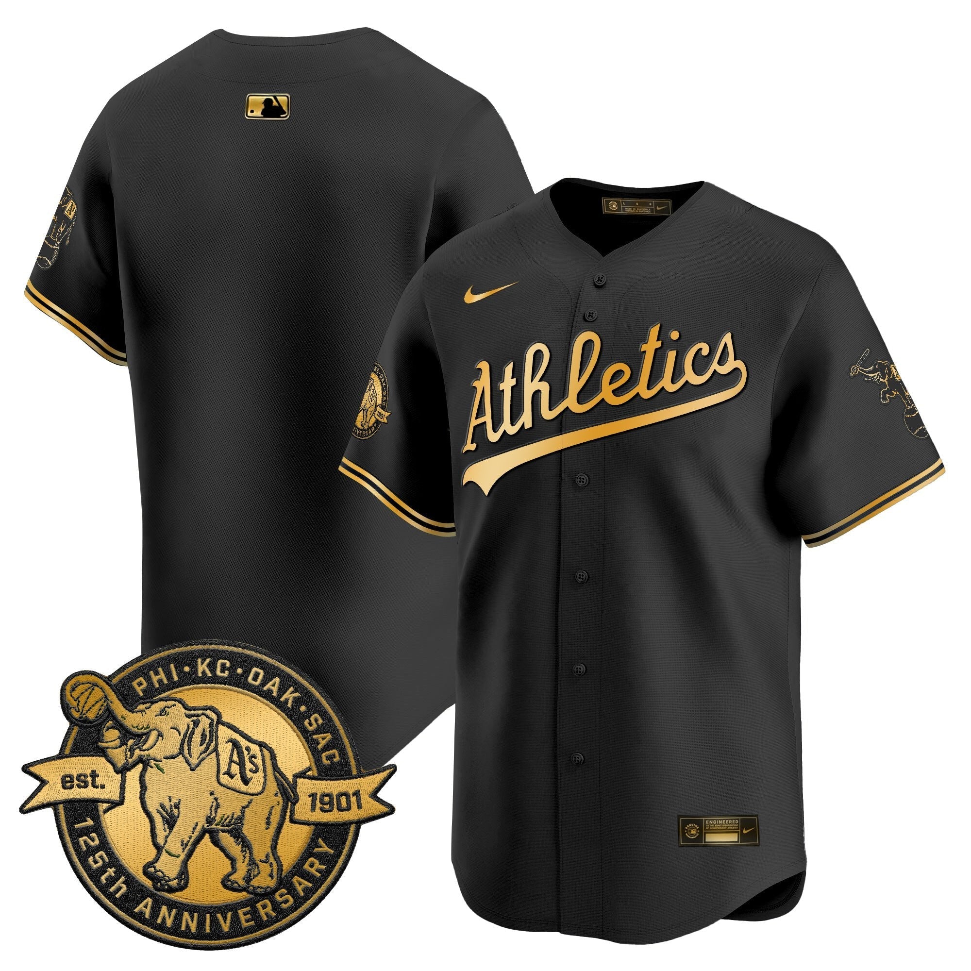 OAK 125th Anniversary Patch Vapor Premier Limited Jersey - Stitched