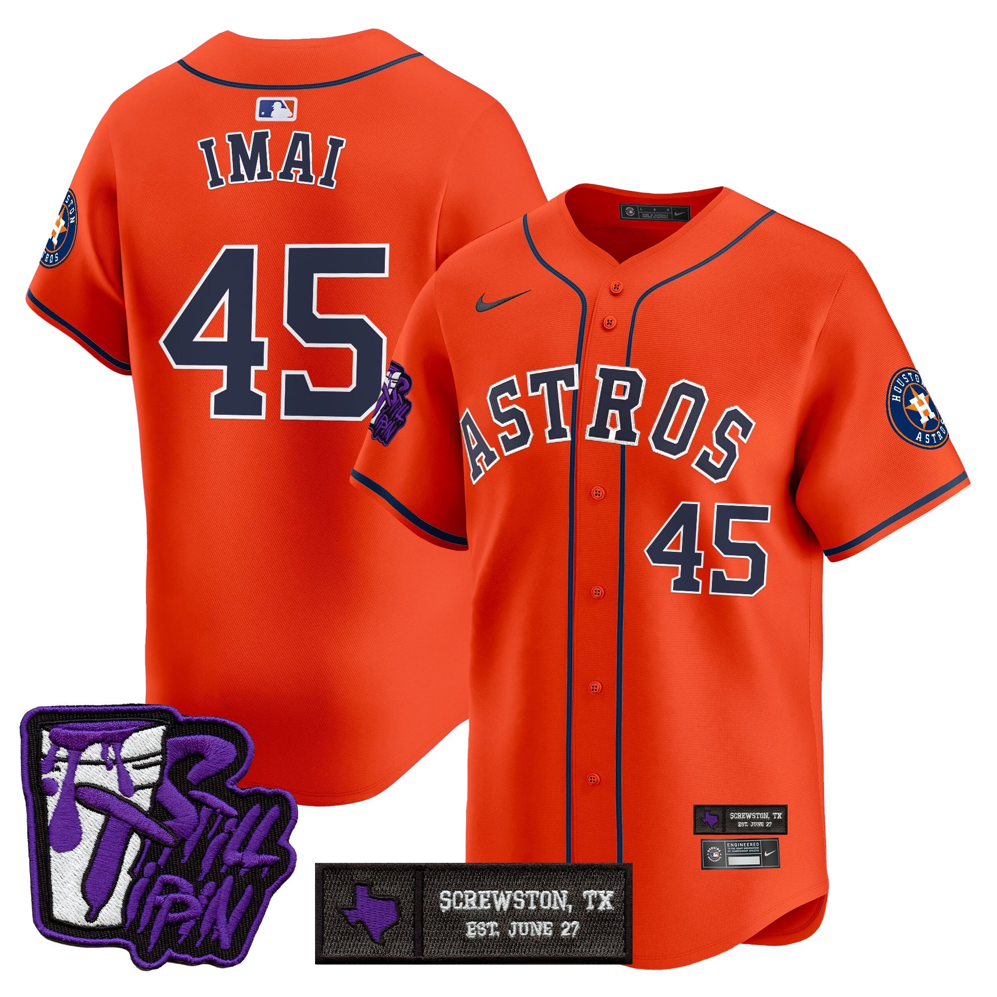 HOU DJ Screw Still Tippin Purple Patch Vapor Premier Limited Jersey - Stitched