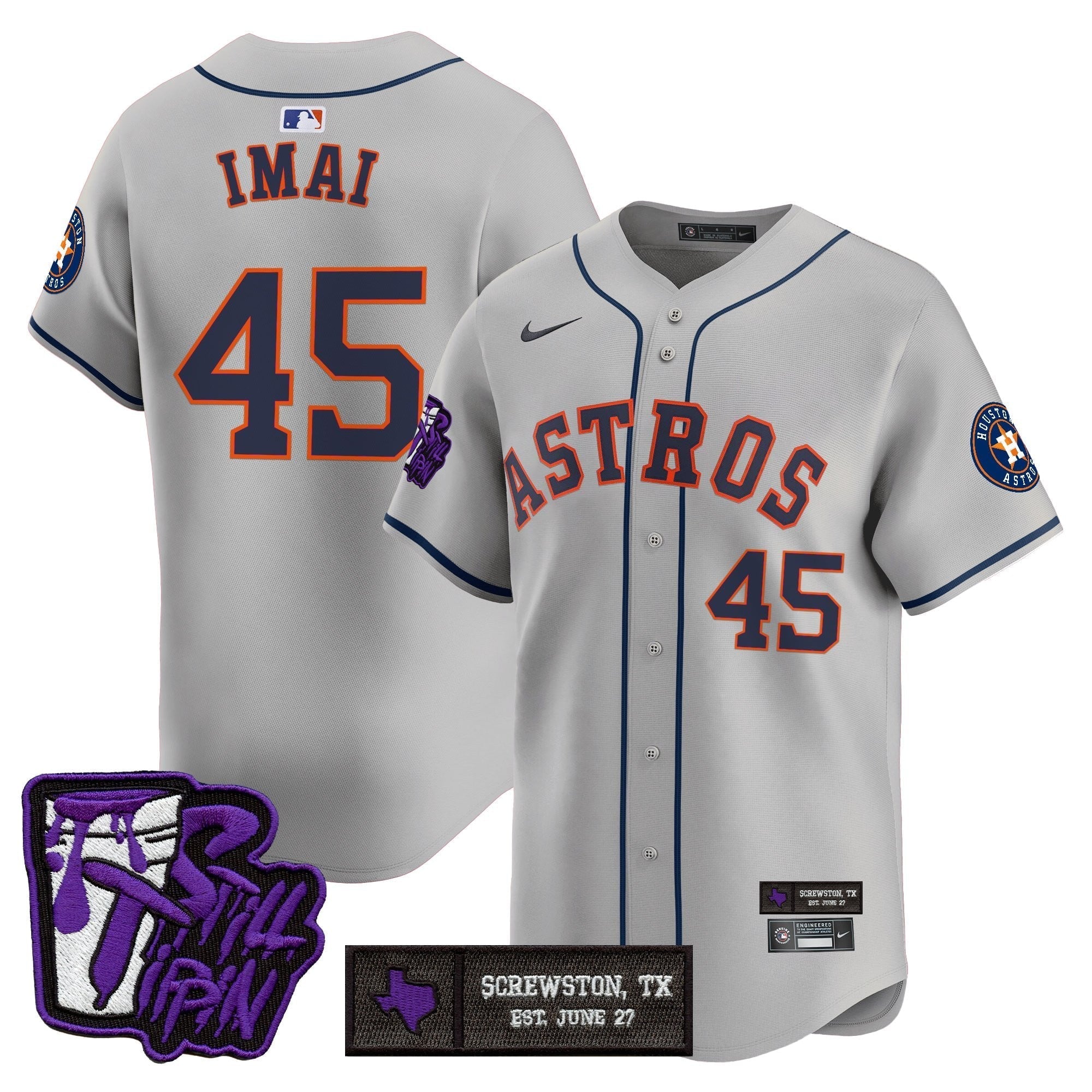 HOU DJ Screw Still Tippin Purple Patch Vapor Premier Limited Jersey - Stitched