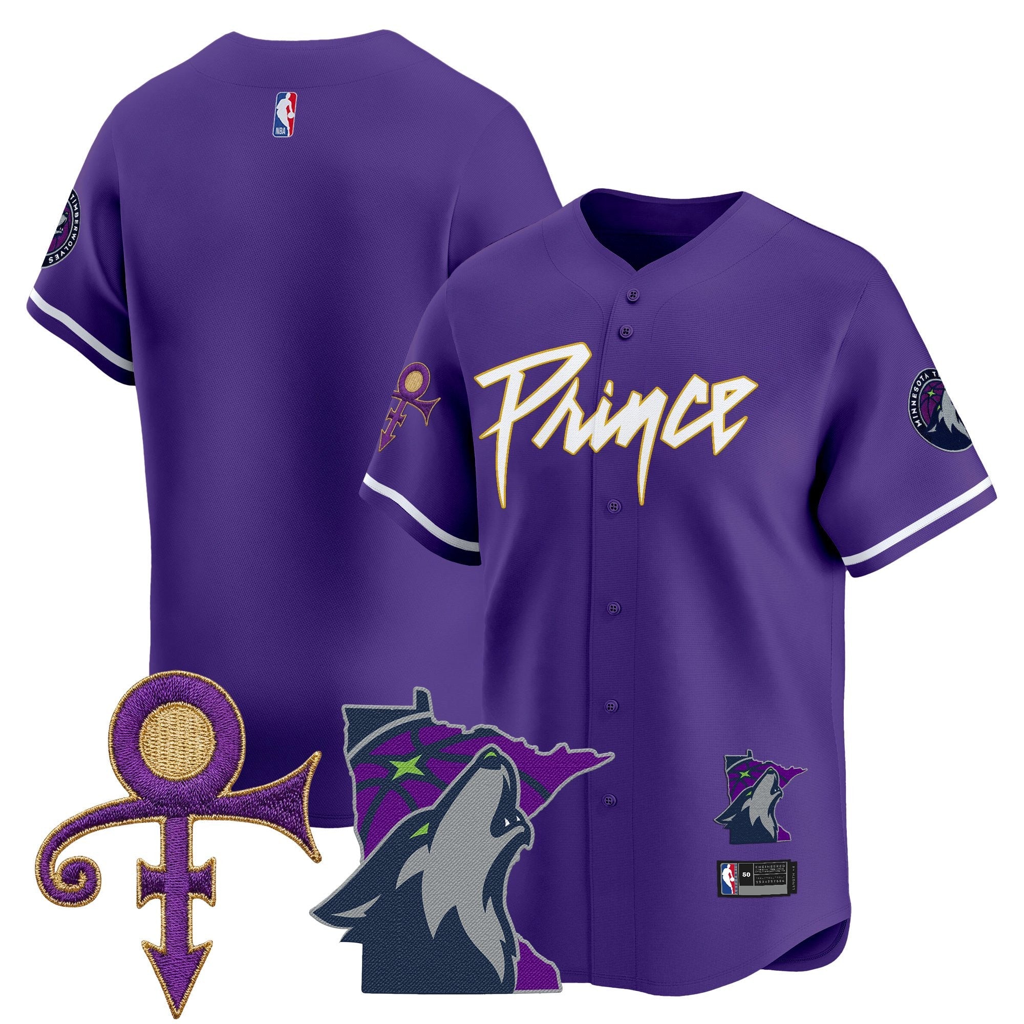 MIN Prince Patch Vapor Baseball Jersey - Stitched