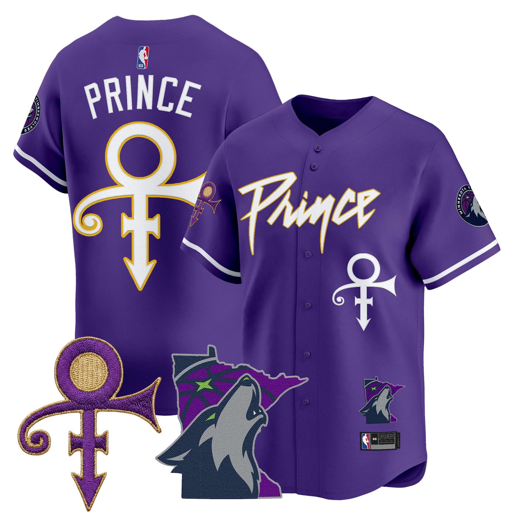 MIN Prince Patch Vapor Baseball Jersey - Stitched