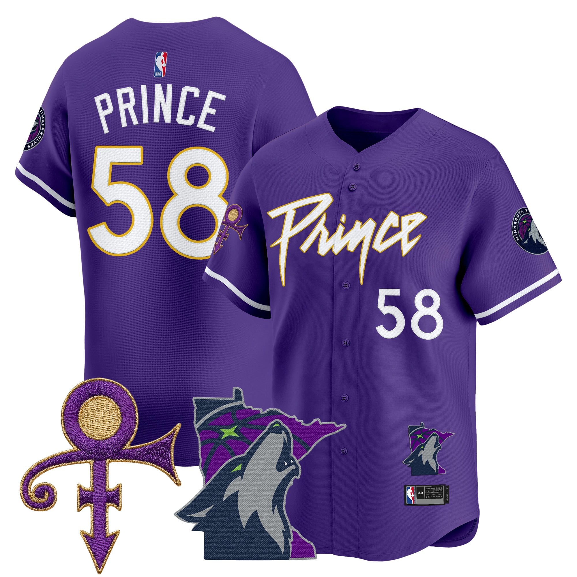 MIN Prince Patch Vapor Baseball Jersey - Stitched
