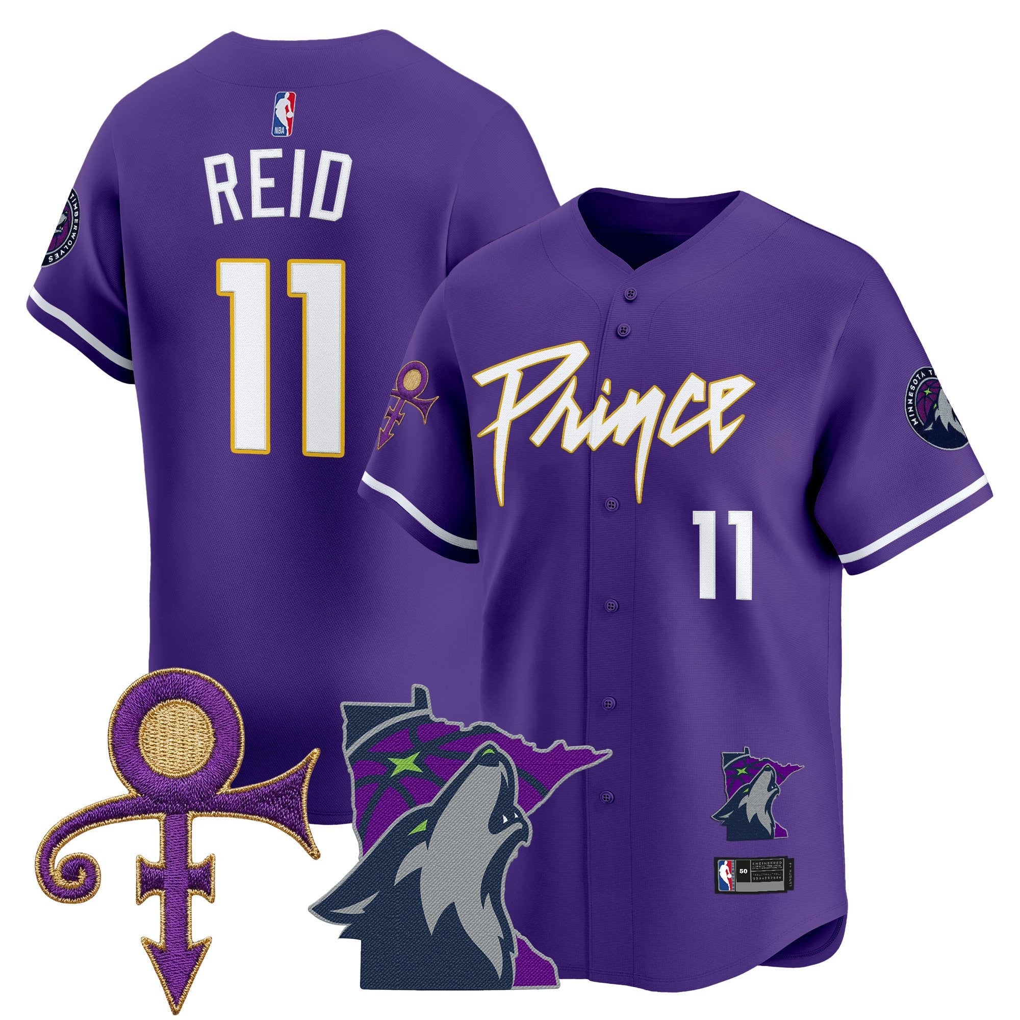MIN Prince Patch Vapor Baseball Jersey - Stitched