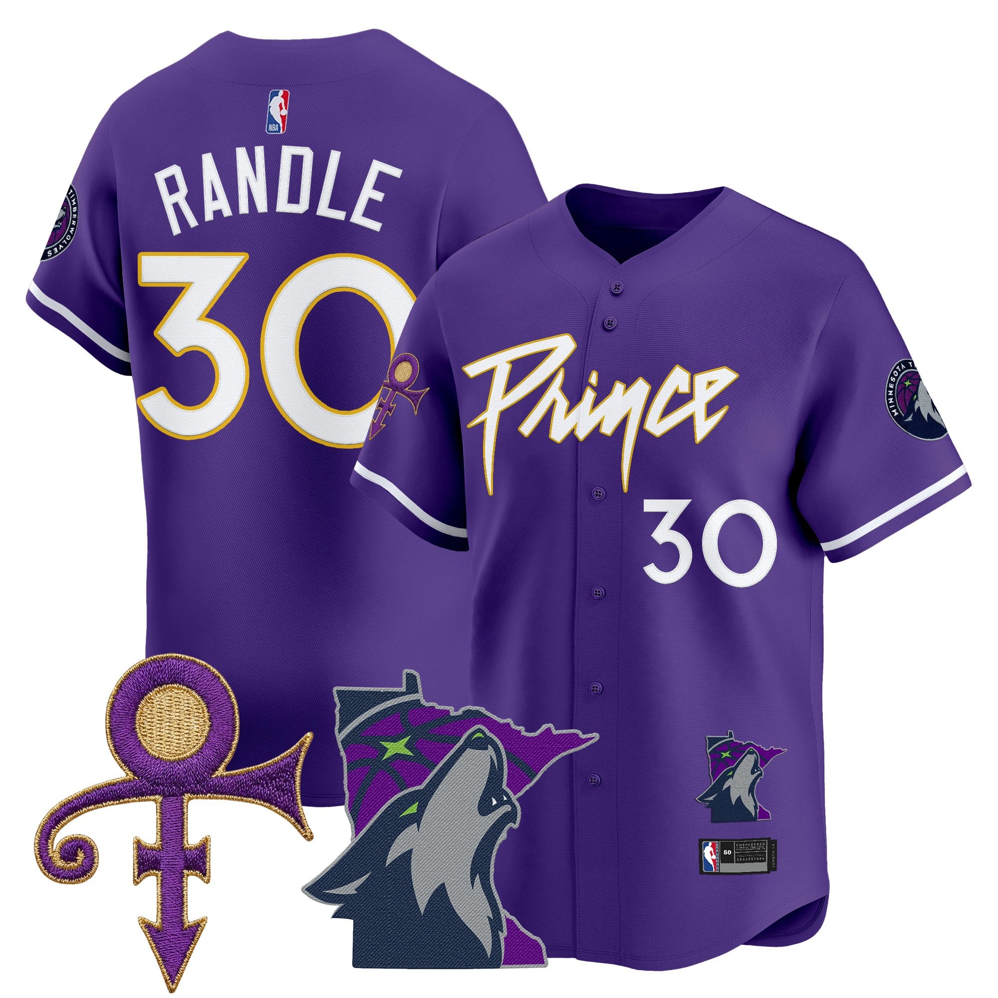 MIN Prince Patch Vapor Baseball Jersey - Stitched