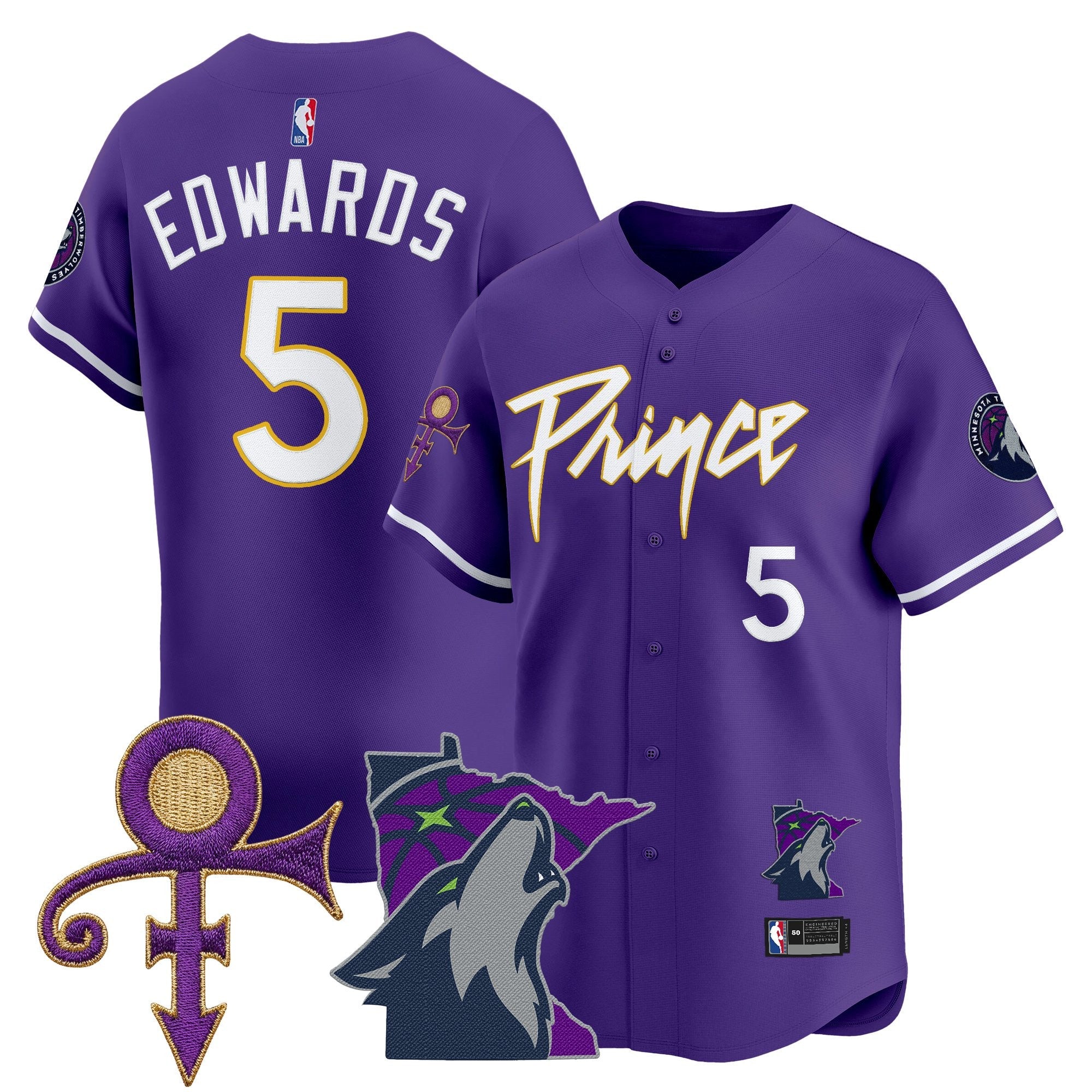 MIN Prince Patch Vapor Baseball Jersey - Stitched