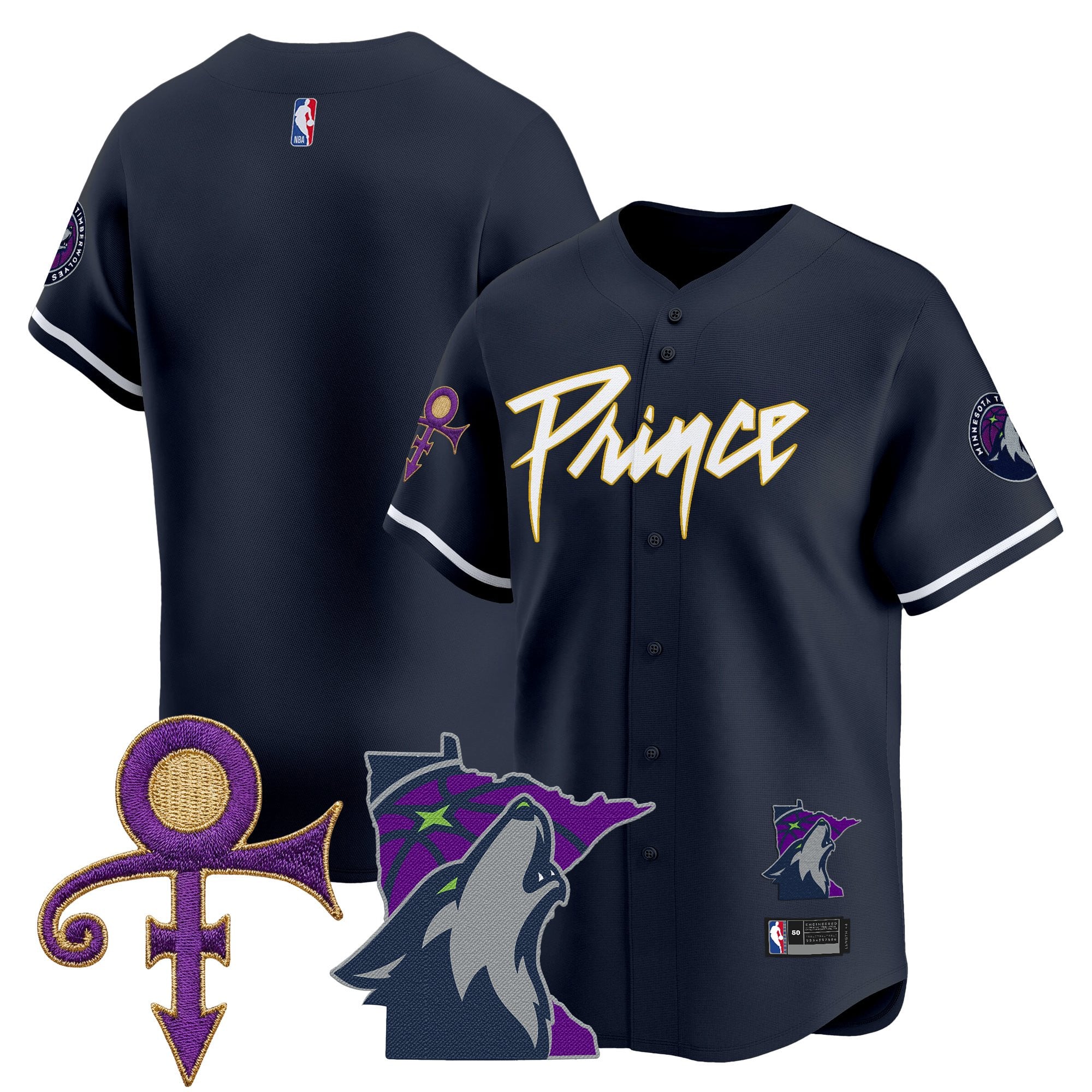 MIN Prince Patch Vapor Baseball Jersey - Stitched