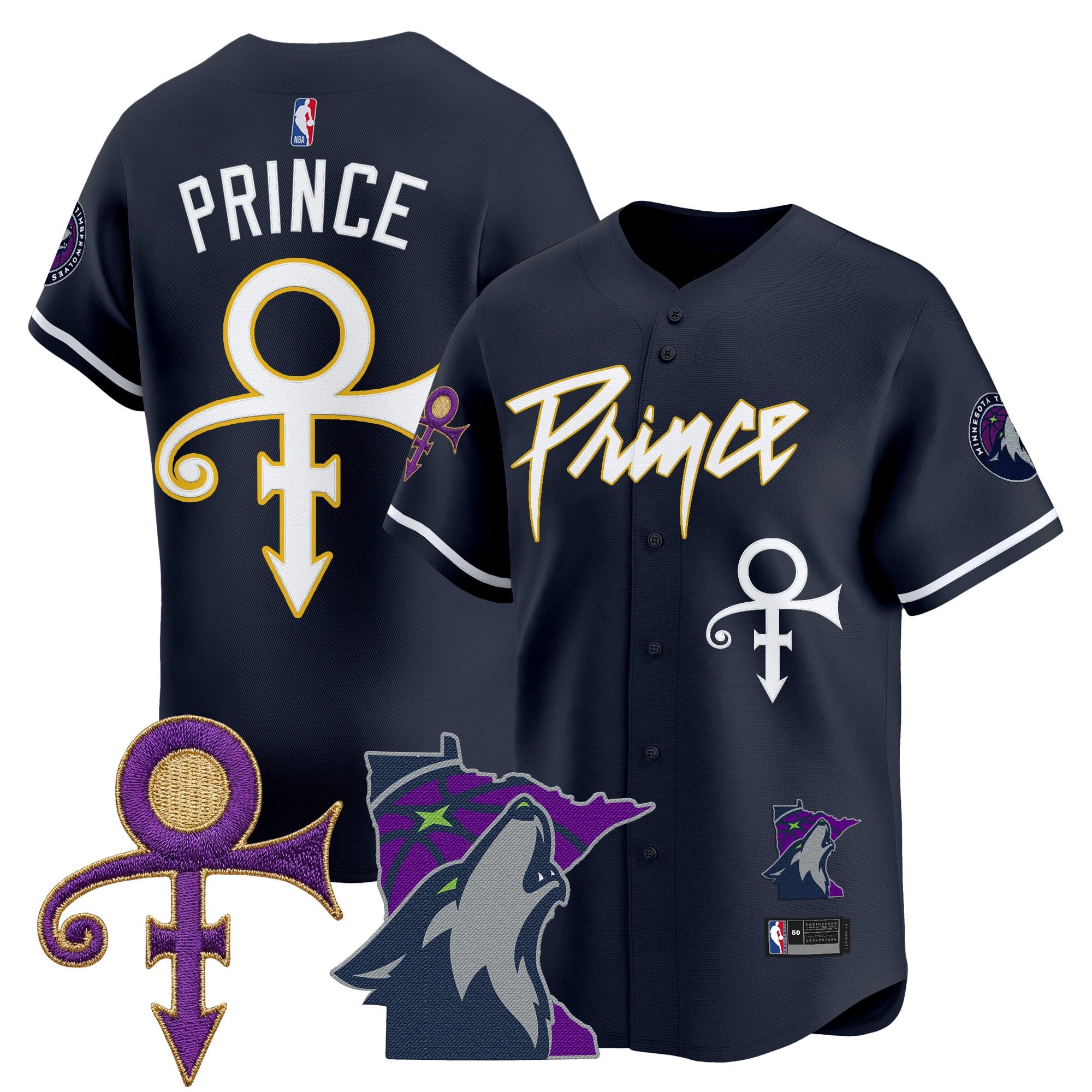 MIN Prince Patch Vapor Baseball Jersey - Stitched