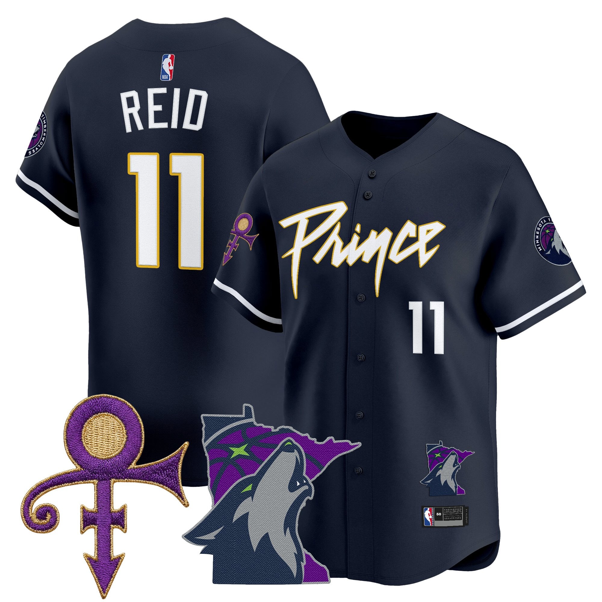 MIN Prince Patch Vapor Baseball Jersey - Stitched