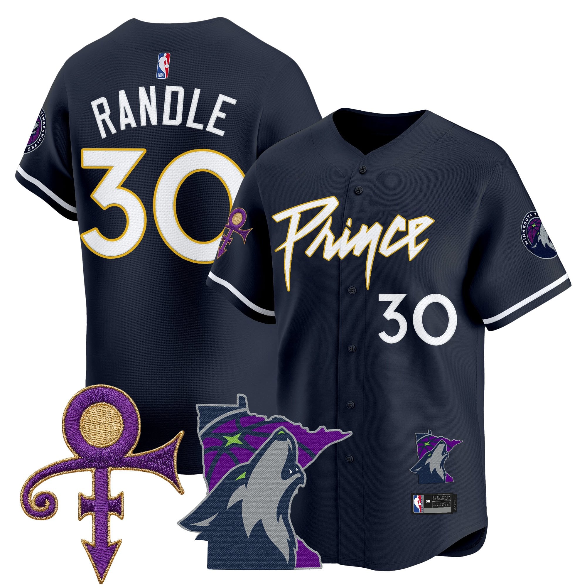 MIN Prince Patch Vapor Baseball Jersey - Stitched