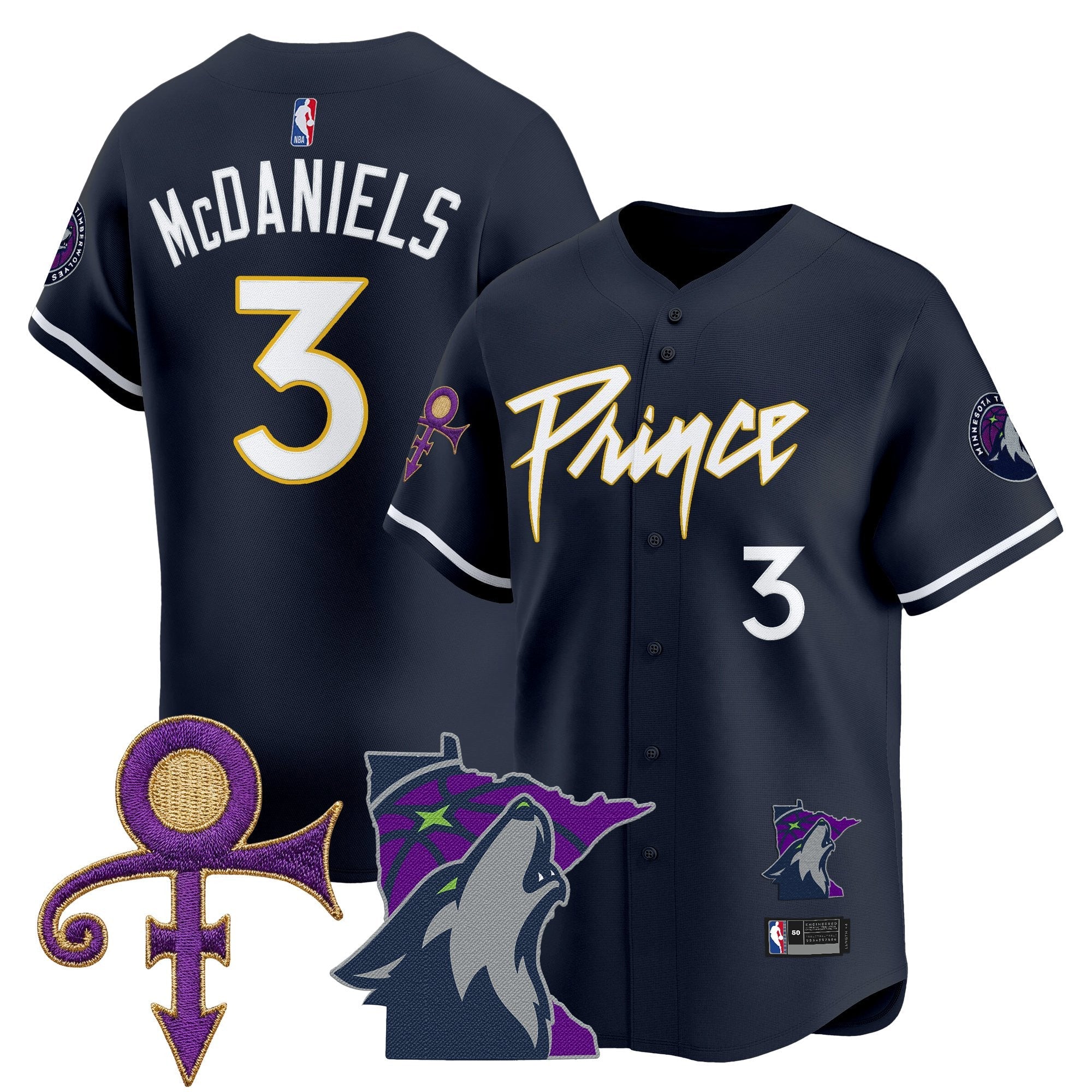 MIN Prince Patch Vapor Baseball Jersey - Stitched