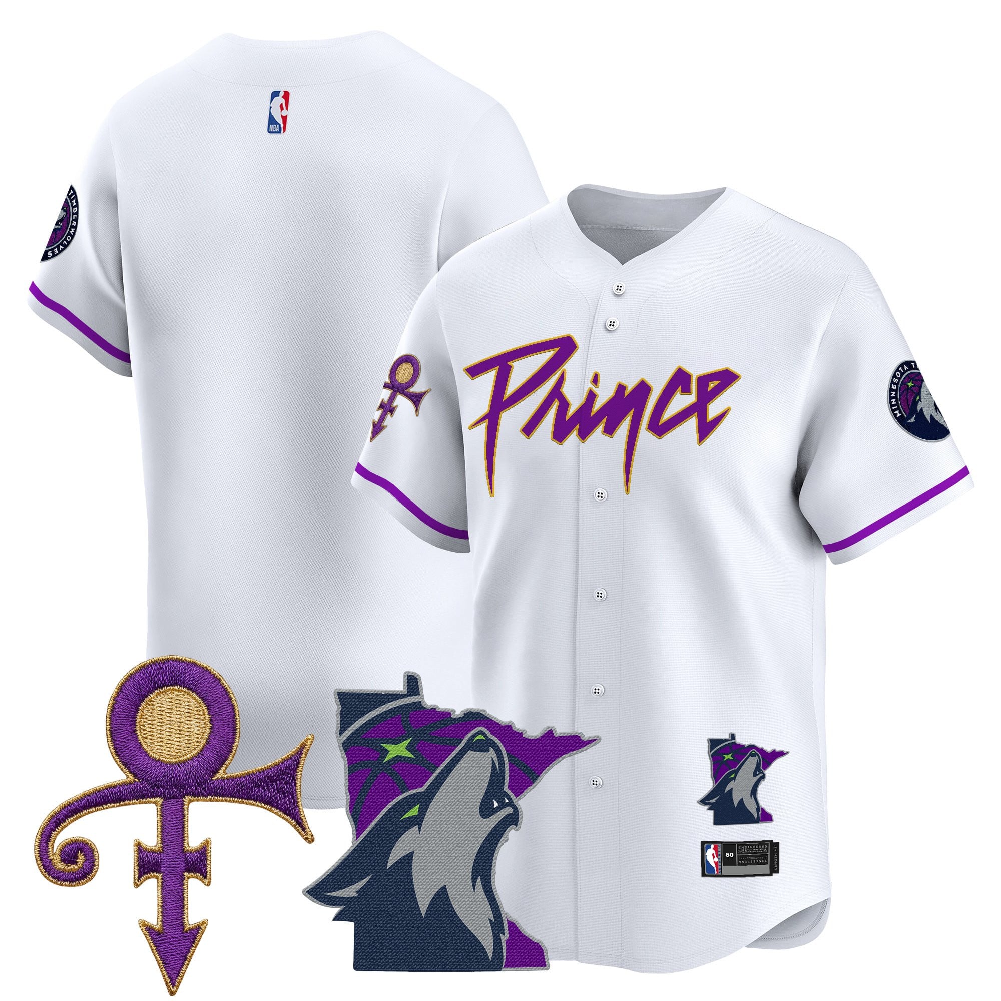 MIN Prince Patch Vapor Baseball Jersey - Stitched