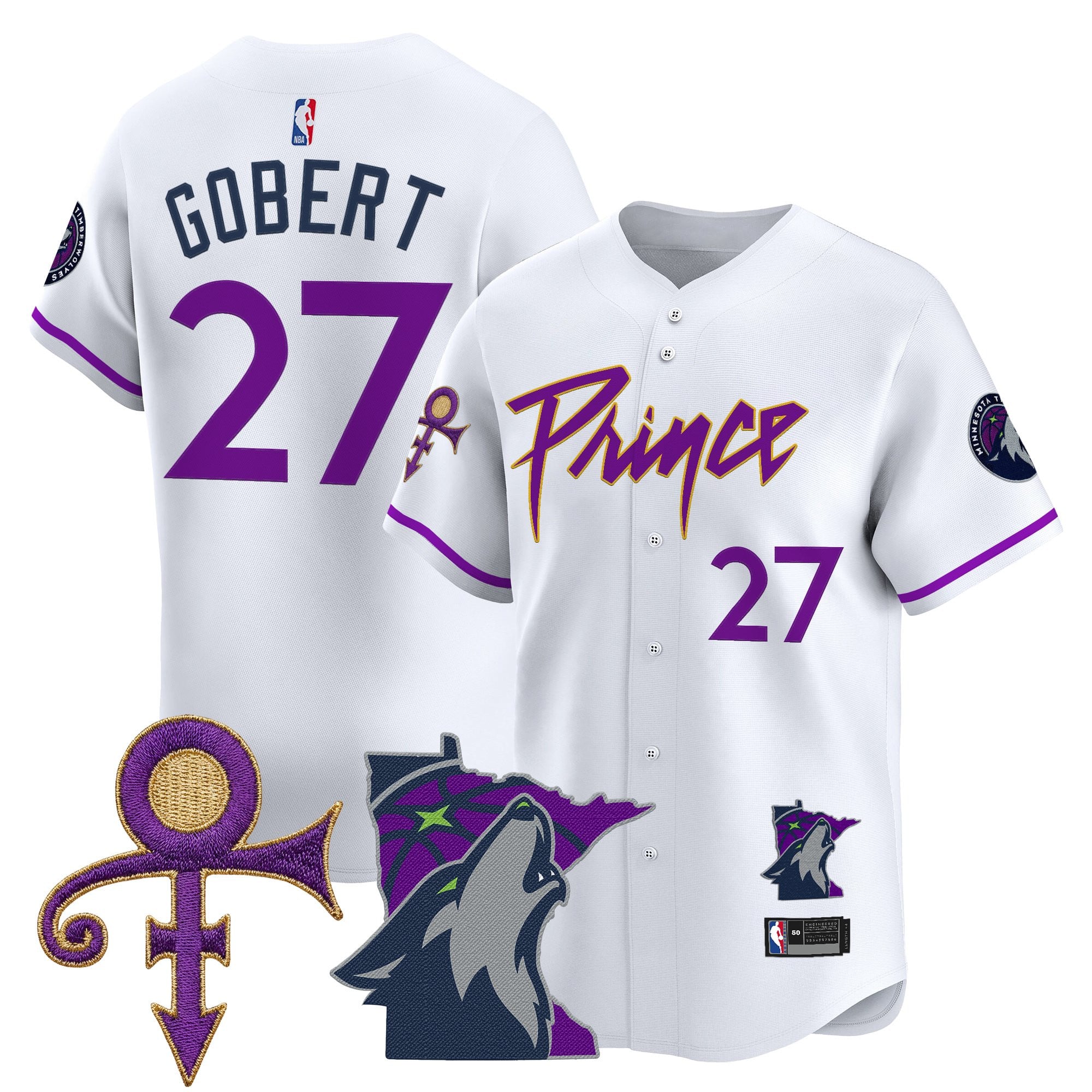MIN Prince Patch Vapor Baseball Jersey - Stitched