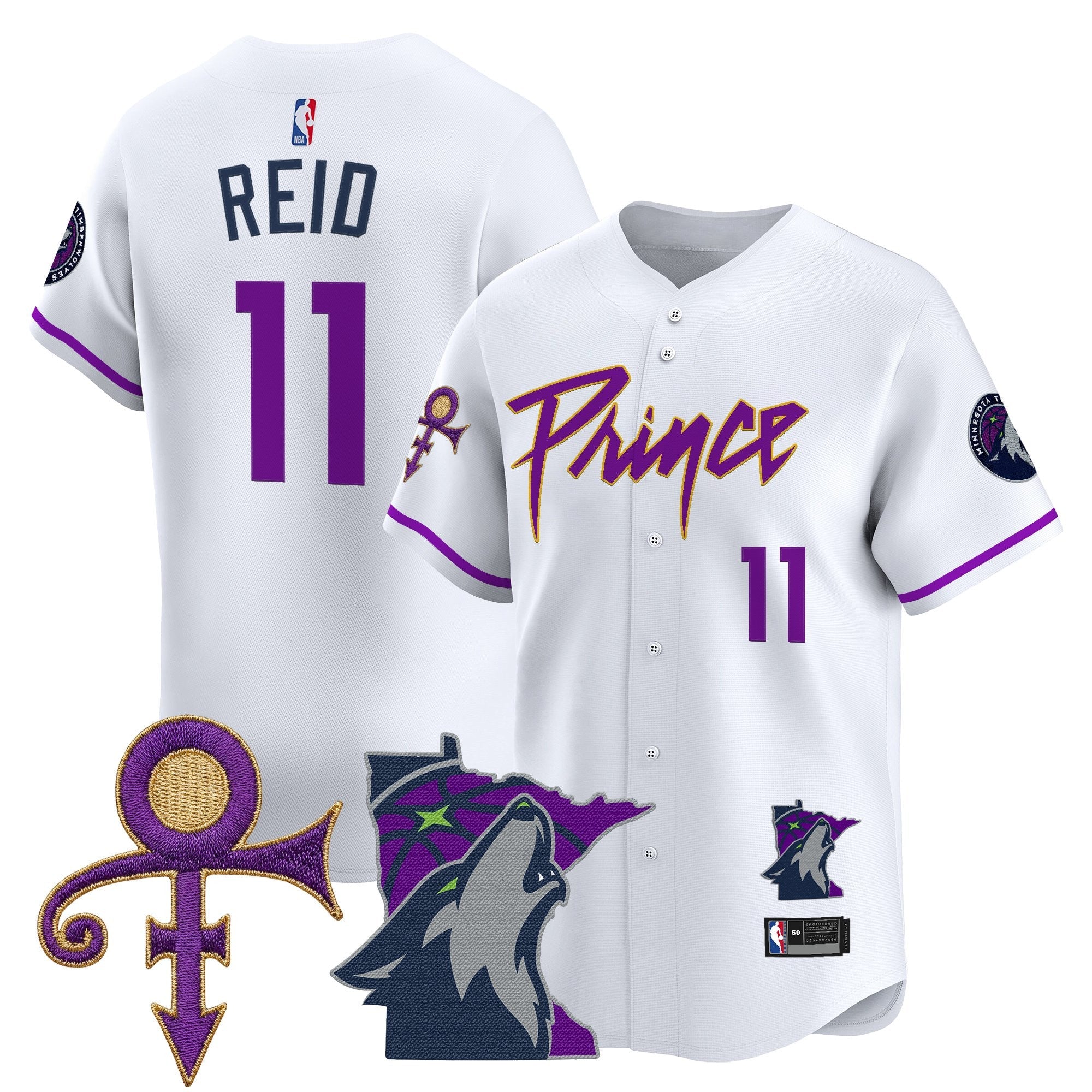 MIN Prince Patch Vapor Baseball Jersey - Stitched