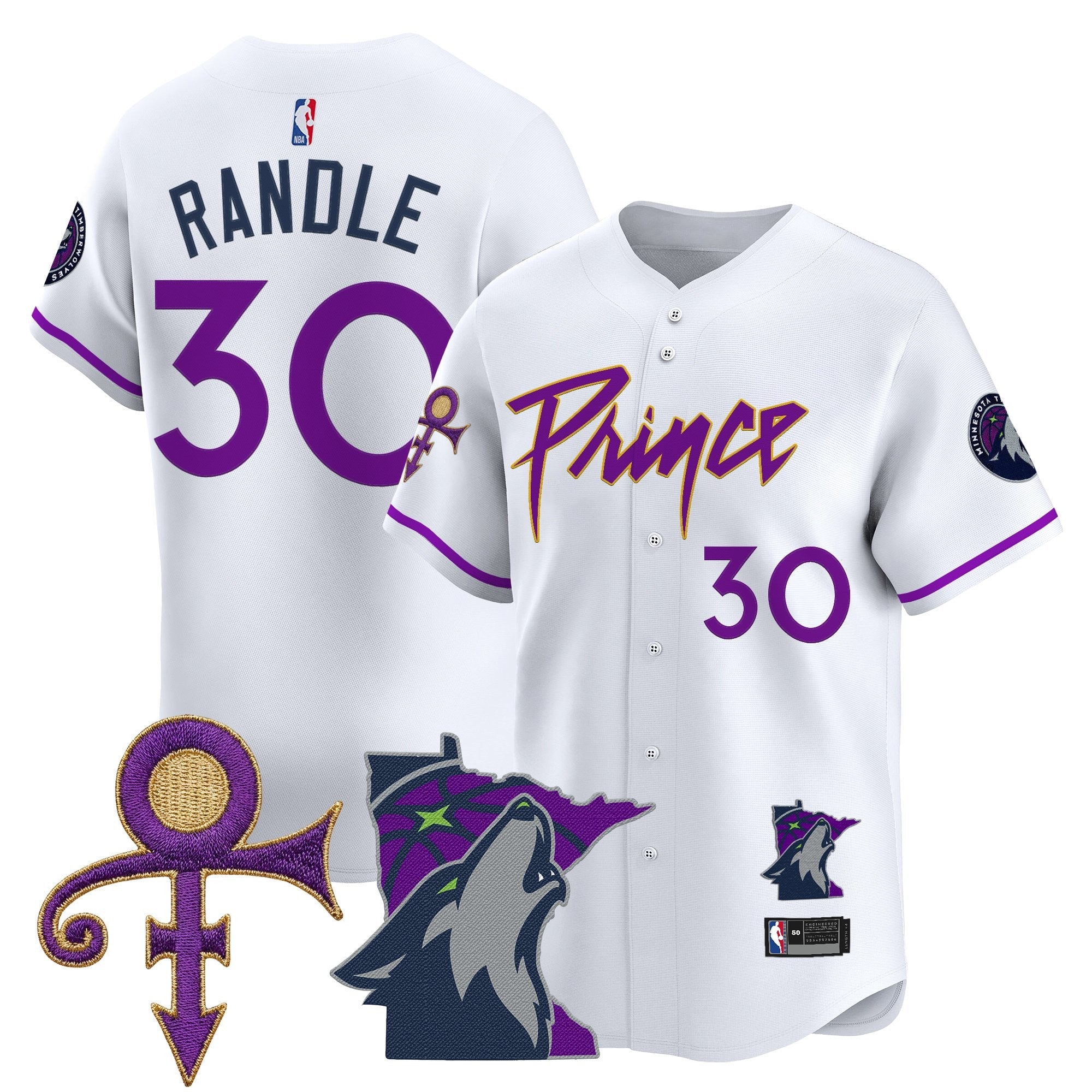 MIN Prince Patch Vapor Baseball Jersey - Stitched