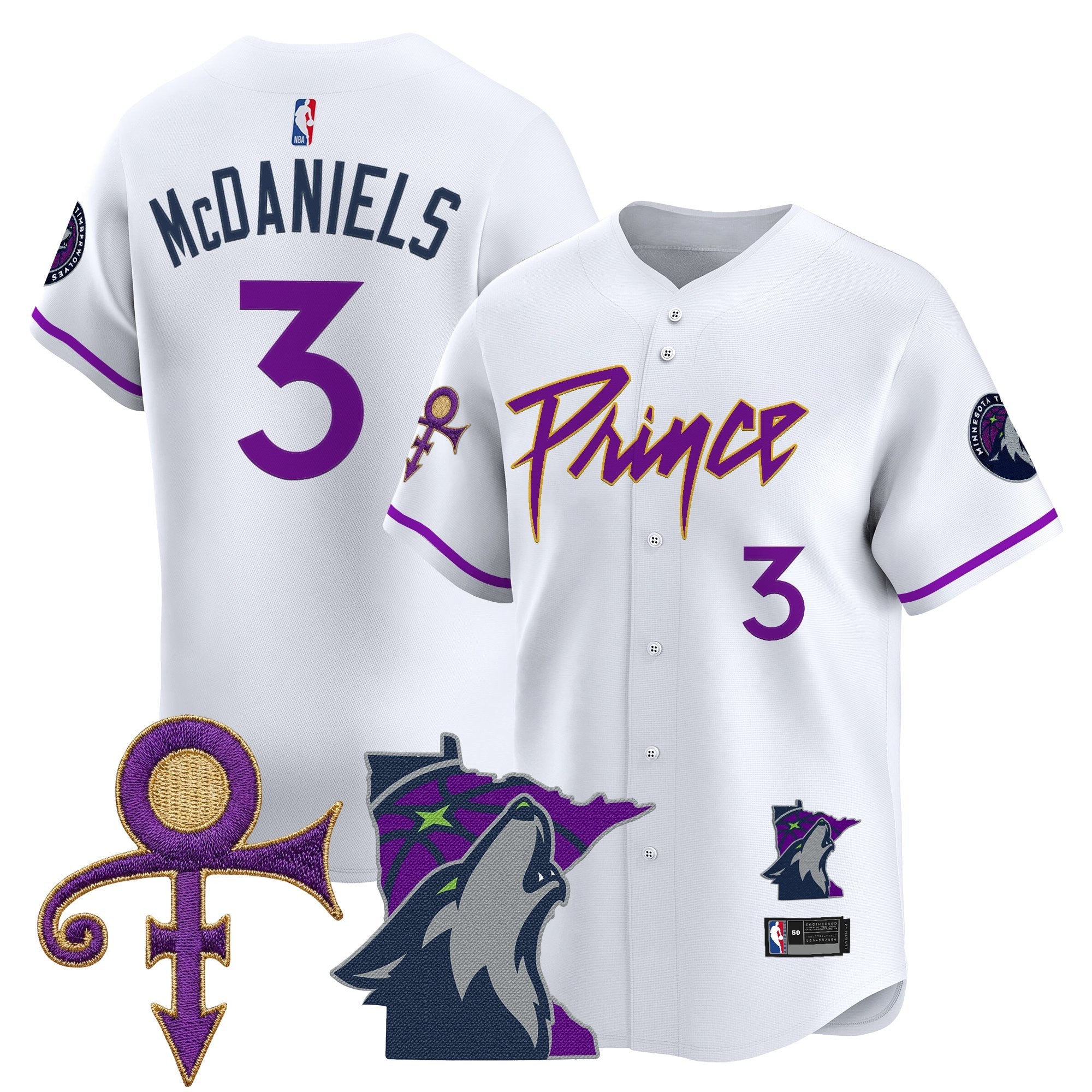 MIN Prince Patch Vapor Baseball Jersey - Stitched