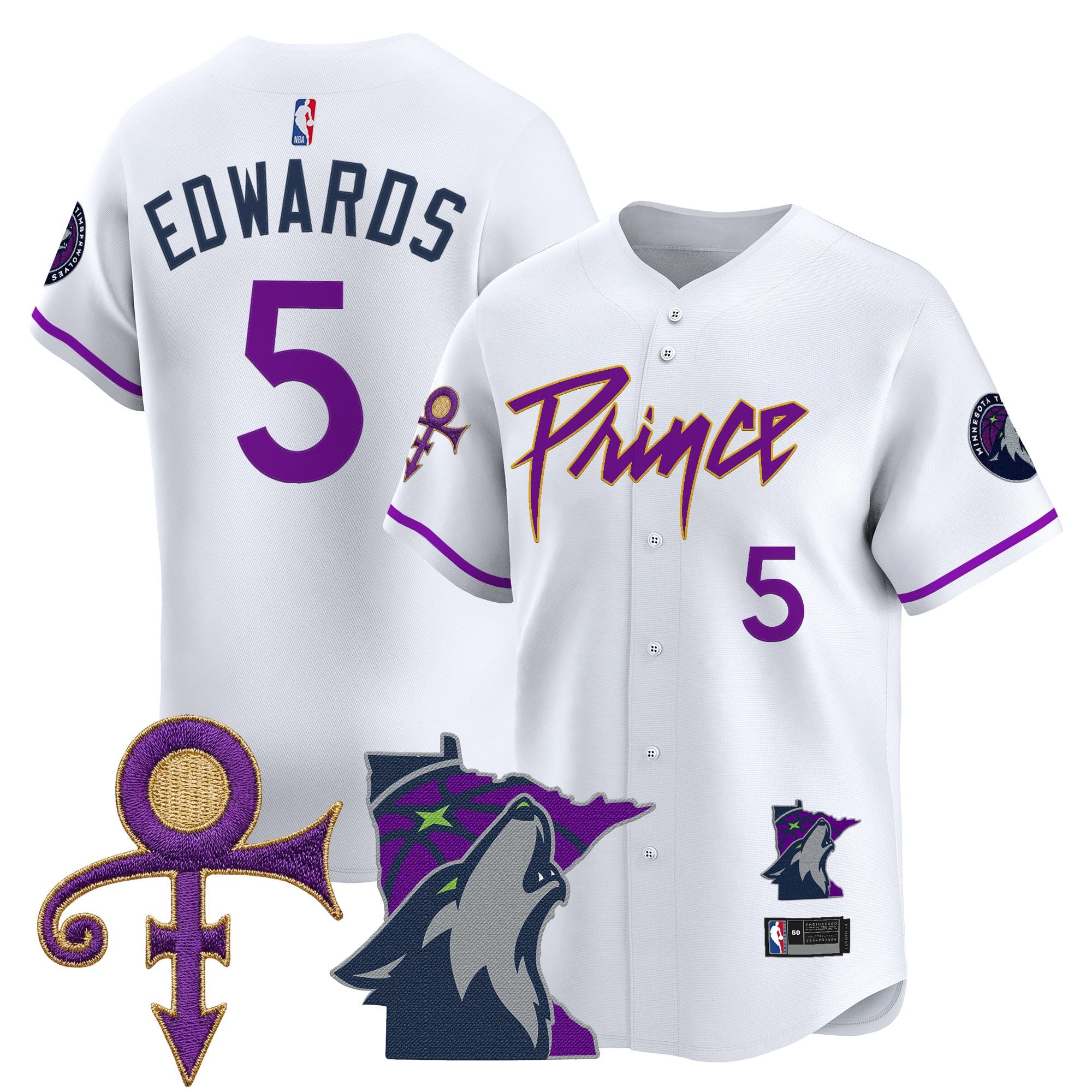 MIN Prince Patch Vapor Baseball Jersey - Stitched